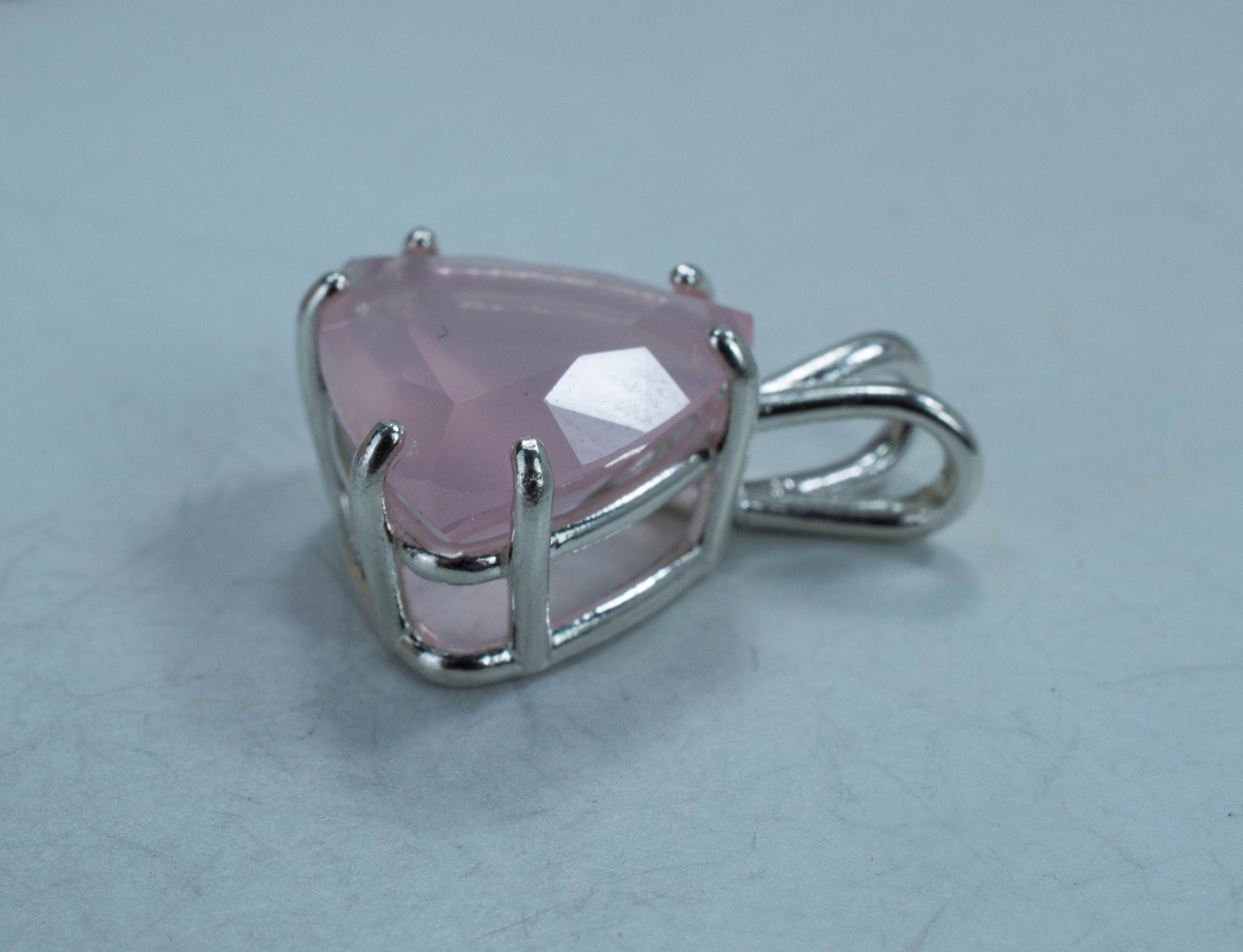 Rose Quartz Pendant; Genuine Untreated Brazilian Rose Quartz - Mark Oliver Gems