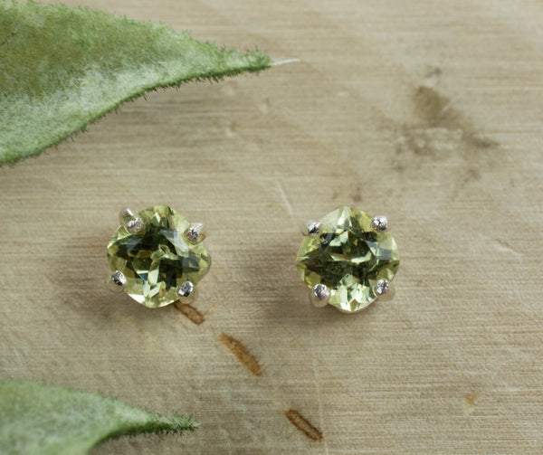 Yellow Apatite Earrings; Genuine Untreated Mexican Apatite