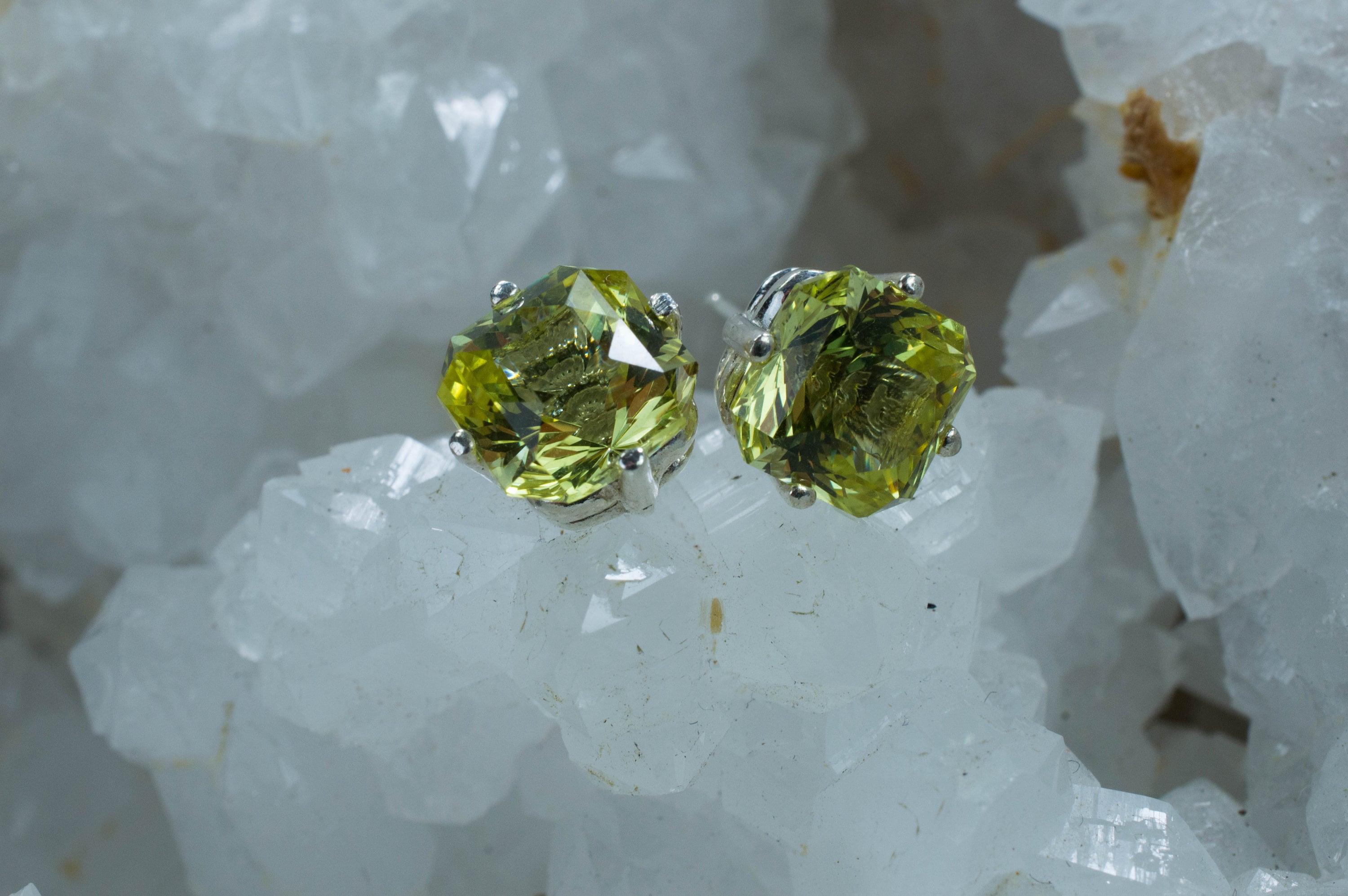 Yellow Apatite Earrings; Untreated Natural Mexico Apatite - Mark Oliver Gems