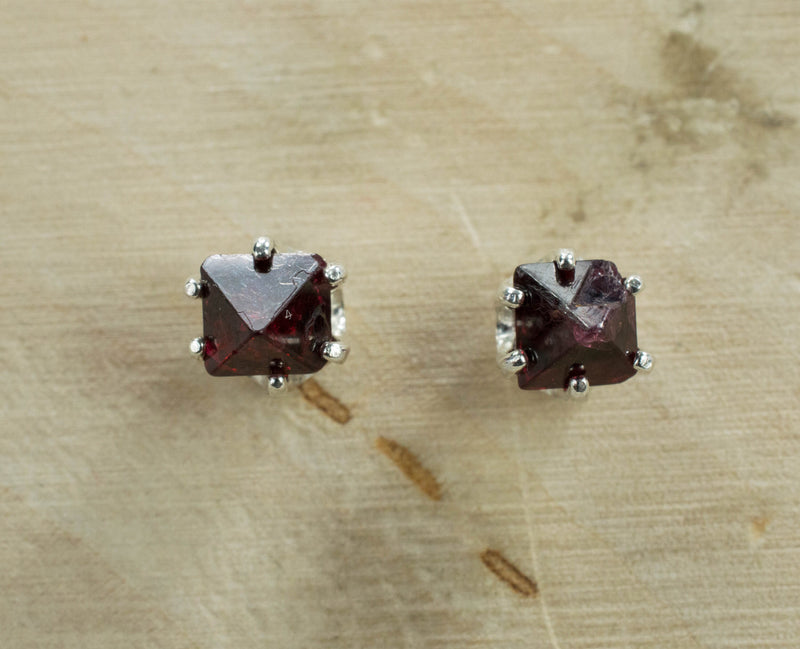 Red Spinel Earrings; Natural Untreated Burma Spinel