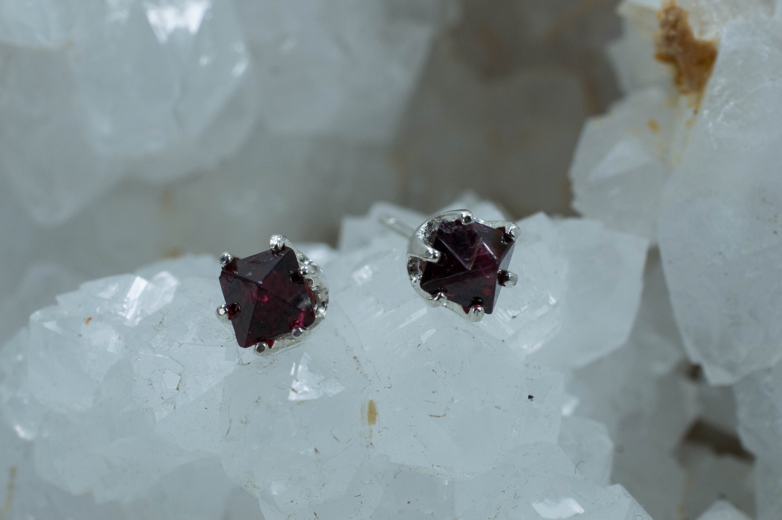 Red Spinel Earrings; Natural Untreated Burma Spinel - Mark Oliver Gems