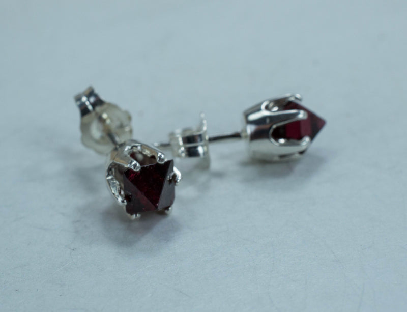 Red Spinel Earrings; Natural Untreated Burma Spinel