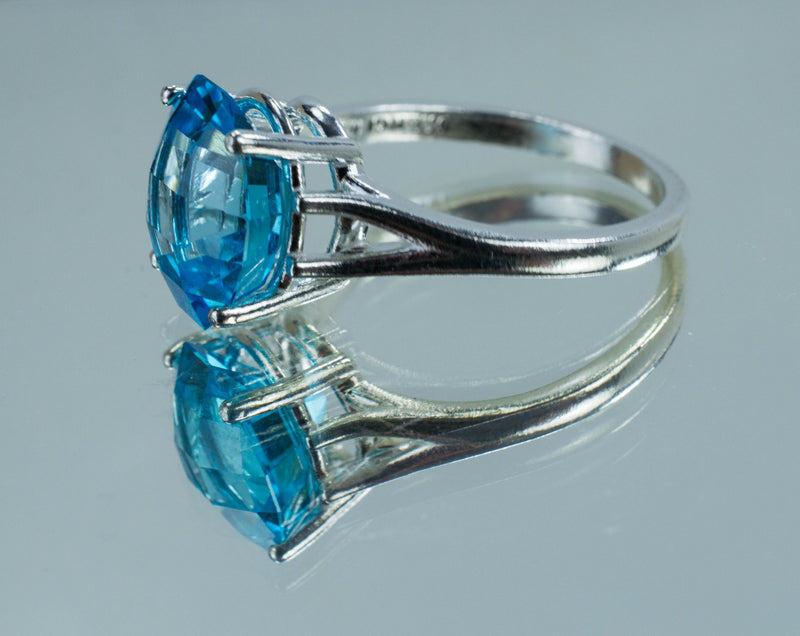 Blue Topaz Ring, Genuine Brazil Topaz