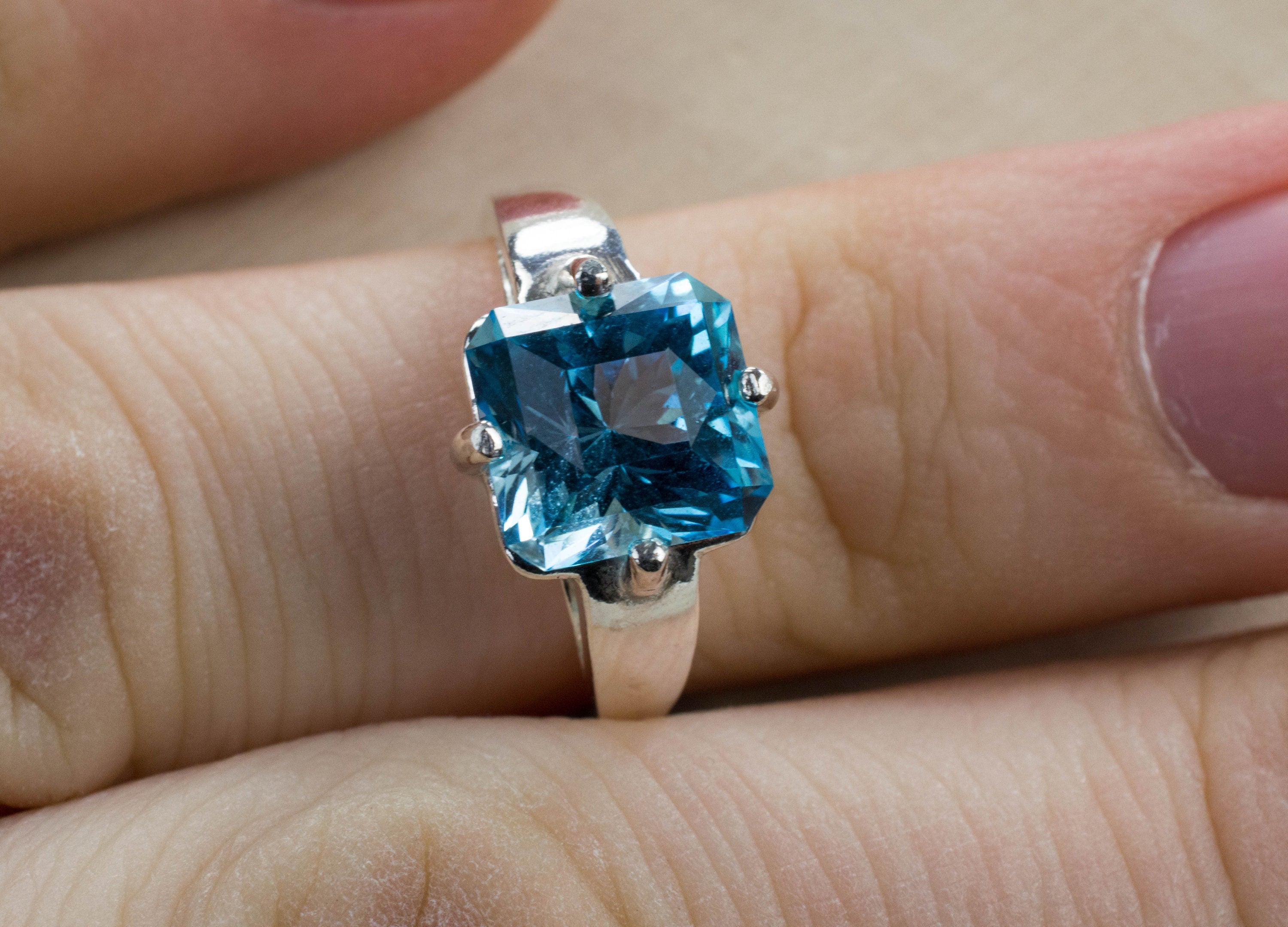 Blue Topaz Ring, Genuine Brazilian Topaz - Mark Oliver Gems