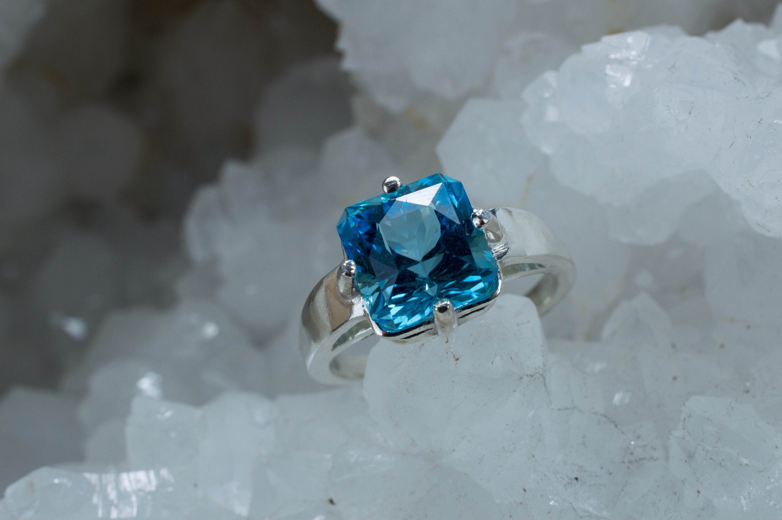 Blue Topaz Ring, Genuine Brazilian Topaz - Mark Oliver Gems