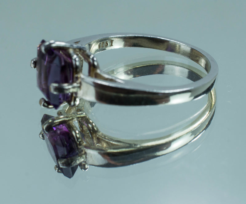 Amethyst Ring, Genuine Untreated Rwandan Bi-Color Amethyst