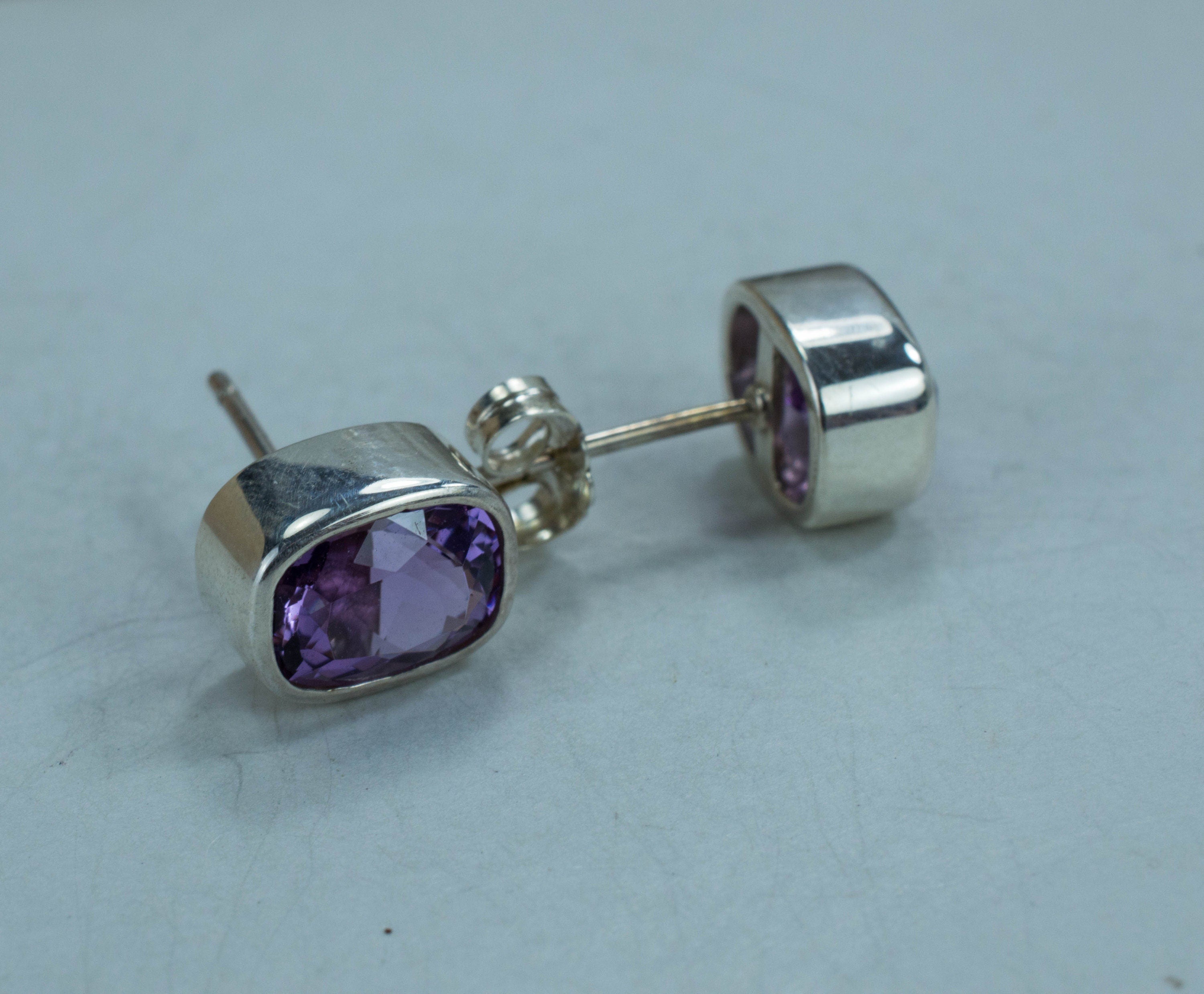 Amethyst Earrings, Genuine Untreated Brazilian Mined Amethyst - Mark Oliver Gems