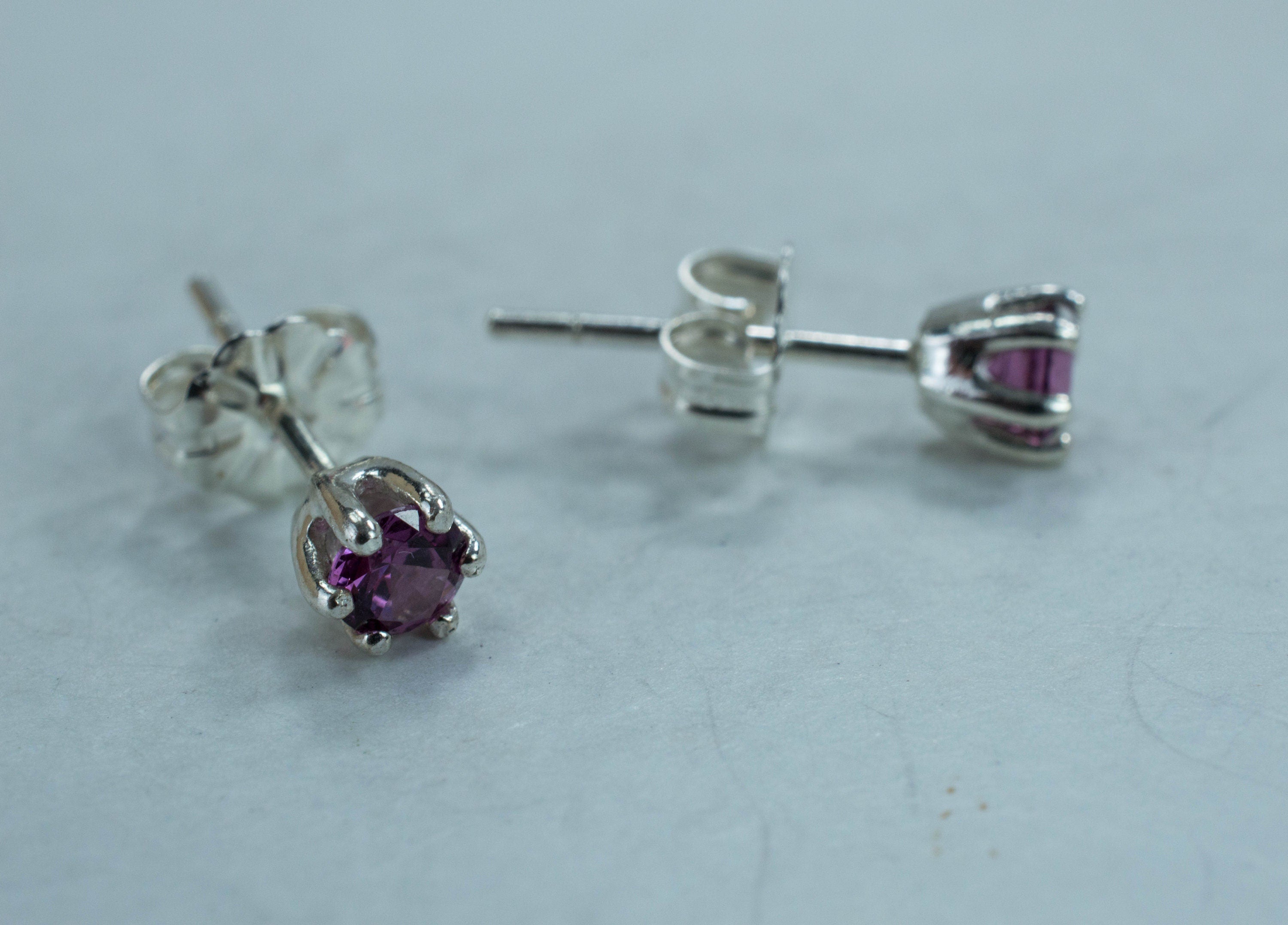 Purple Garnet Earrings, Genuine Untreated Rare Mozambique Garnet; 0.405cts - Mark Oliver Gems