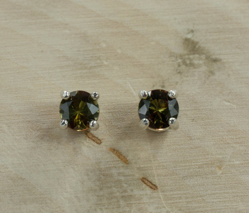 Andalusite Earrings; Natural Untreated Brazil Andalusite