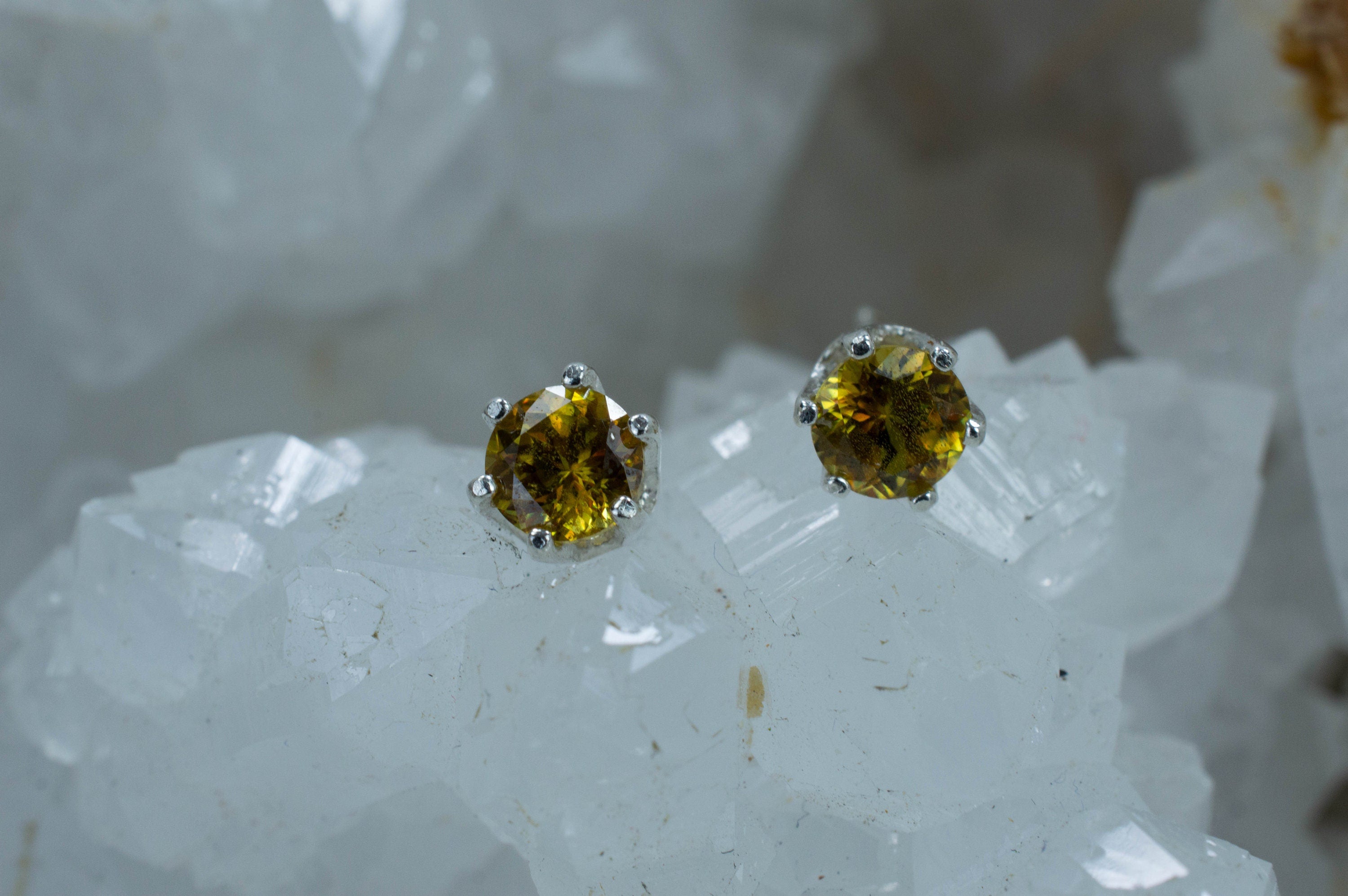 Sphene Earrings, Natural Untreated Pakistan Sphene; 0.625cts - Mark Oliver Gems