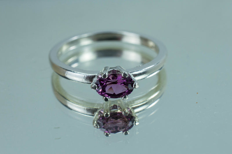 Purple Garnet Ring, Natural Untreated Rare Mozambique Garnet
