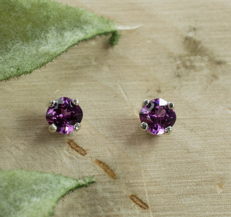 Purple Garnet Earrings, Genuine Untreated Rare Mozambique Garnet; 0.750cts