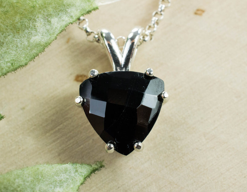 Black Spinel Pendant; Natural Untreated Thailand Spinel
