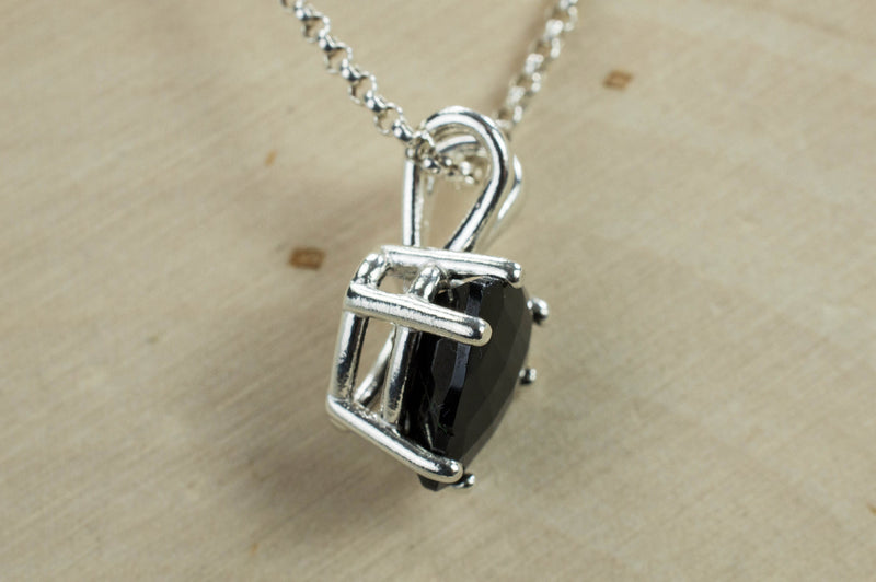 Black Spinel Pendant; Natural Untreated Thailand Spinel