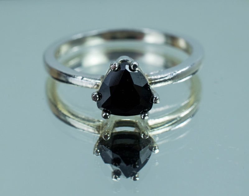 Black Spinel Ring, Genuine Untreated Thailand Spinel