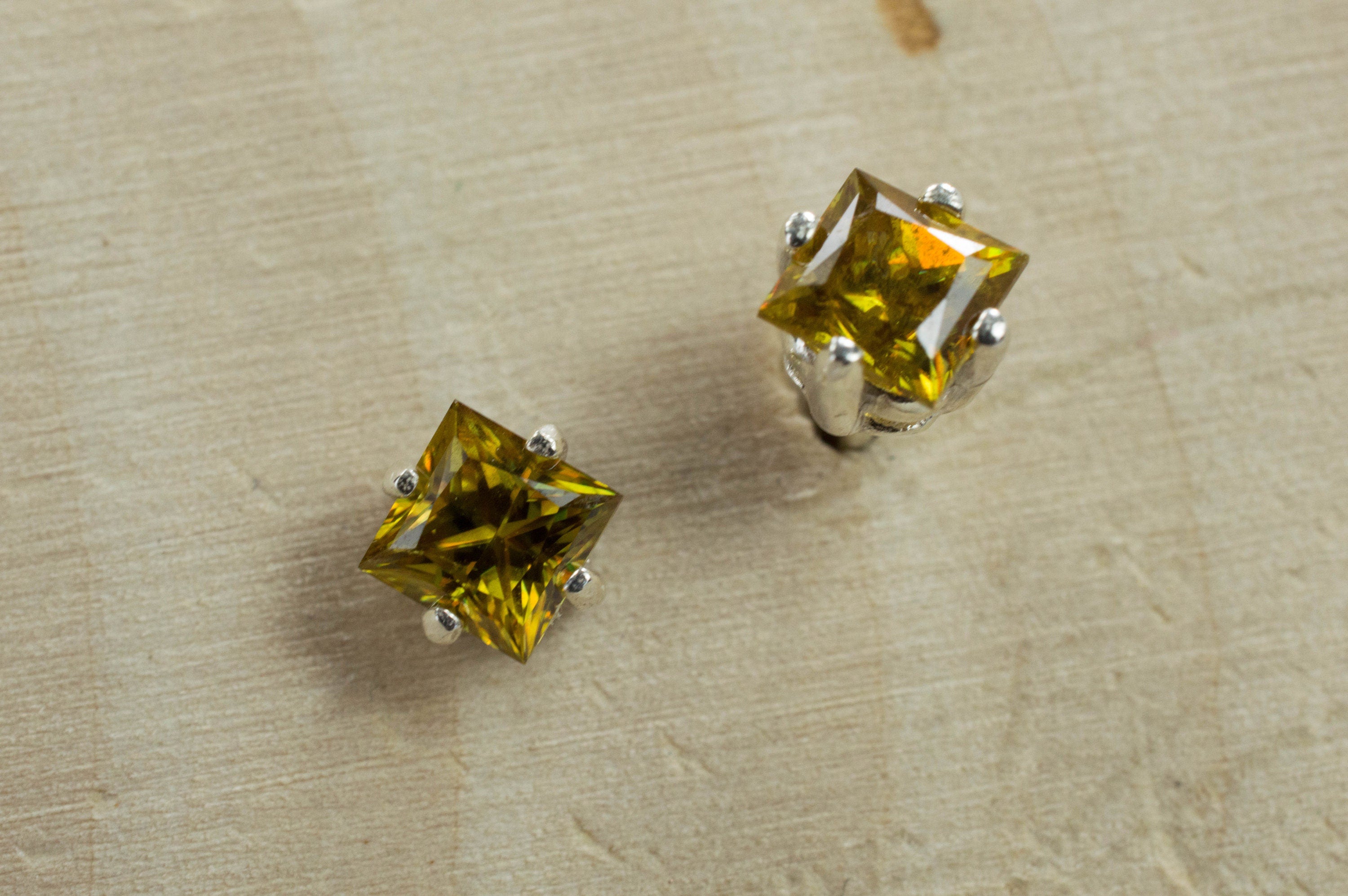 Sphene Earrings, Natural Untreated Pakistan Sphene; 0.860cts - Mark Oliver Gems