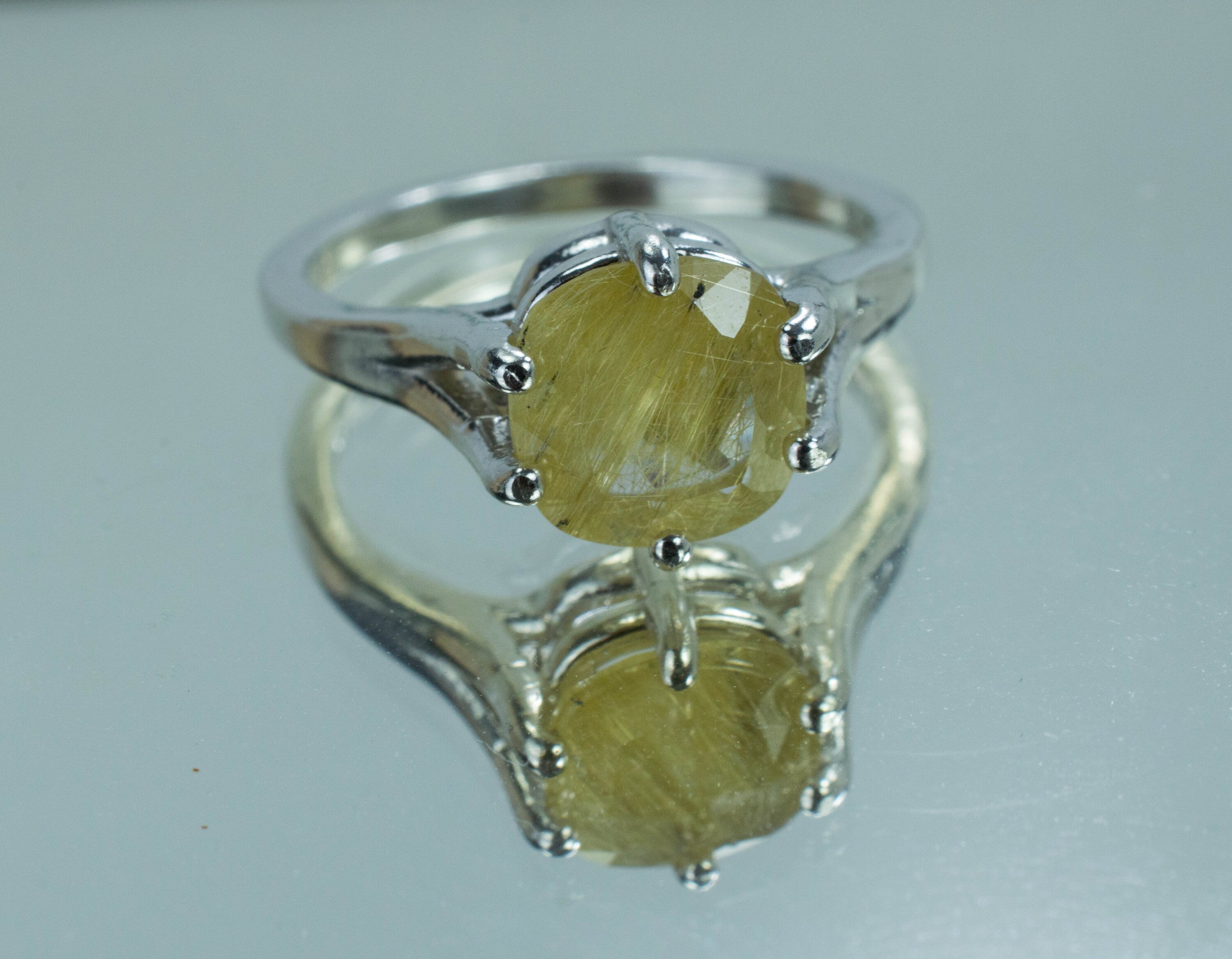 Rutile Quartz Ring; Genuine Untreated Tanzanian Quartz - Mark Oliver Gems