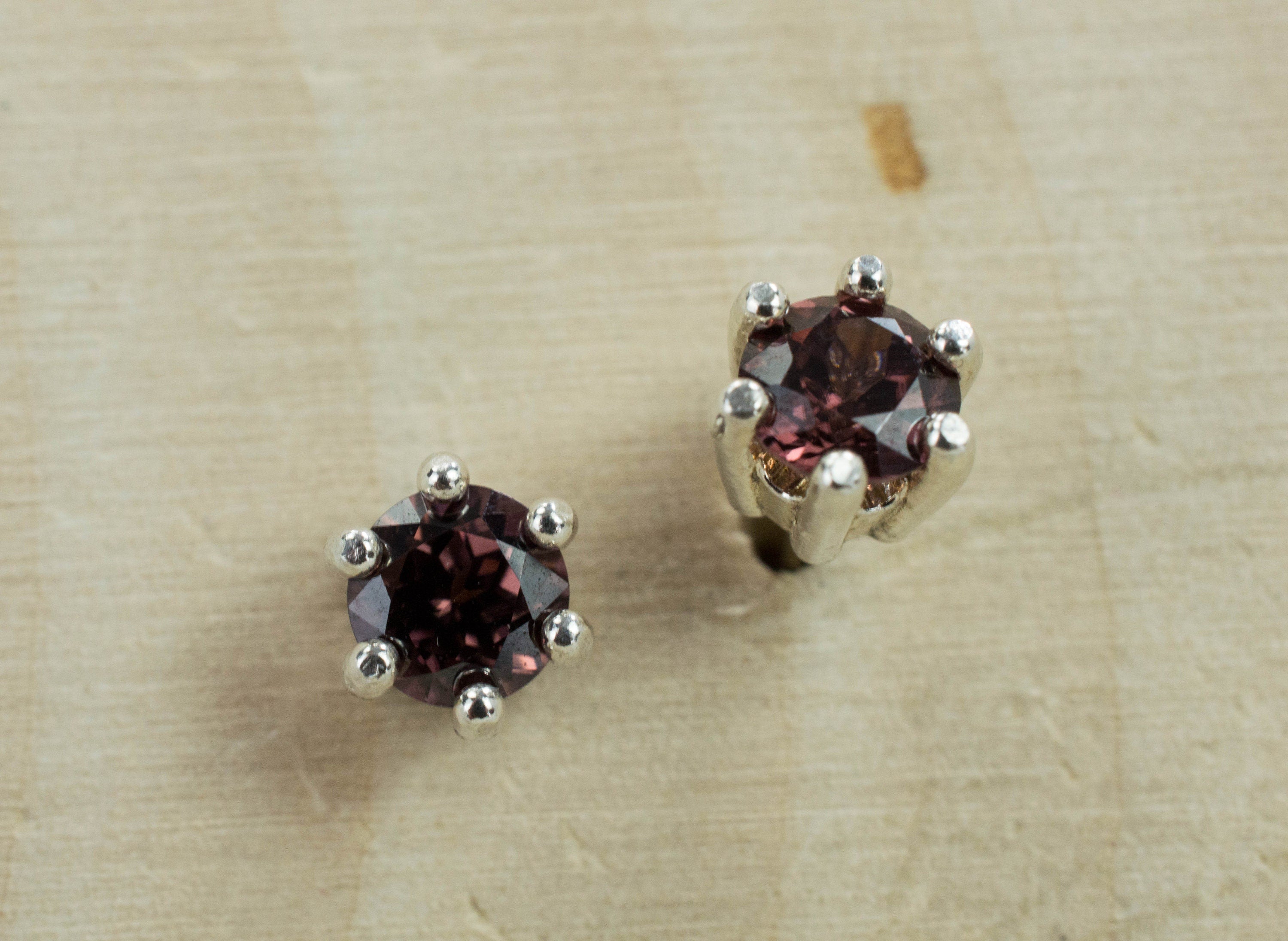 Zircon Earrings; Natural Untreated Tanzanian Red Zircon - Mark Oliver Gems