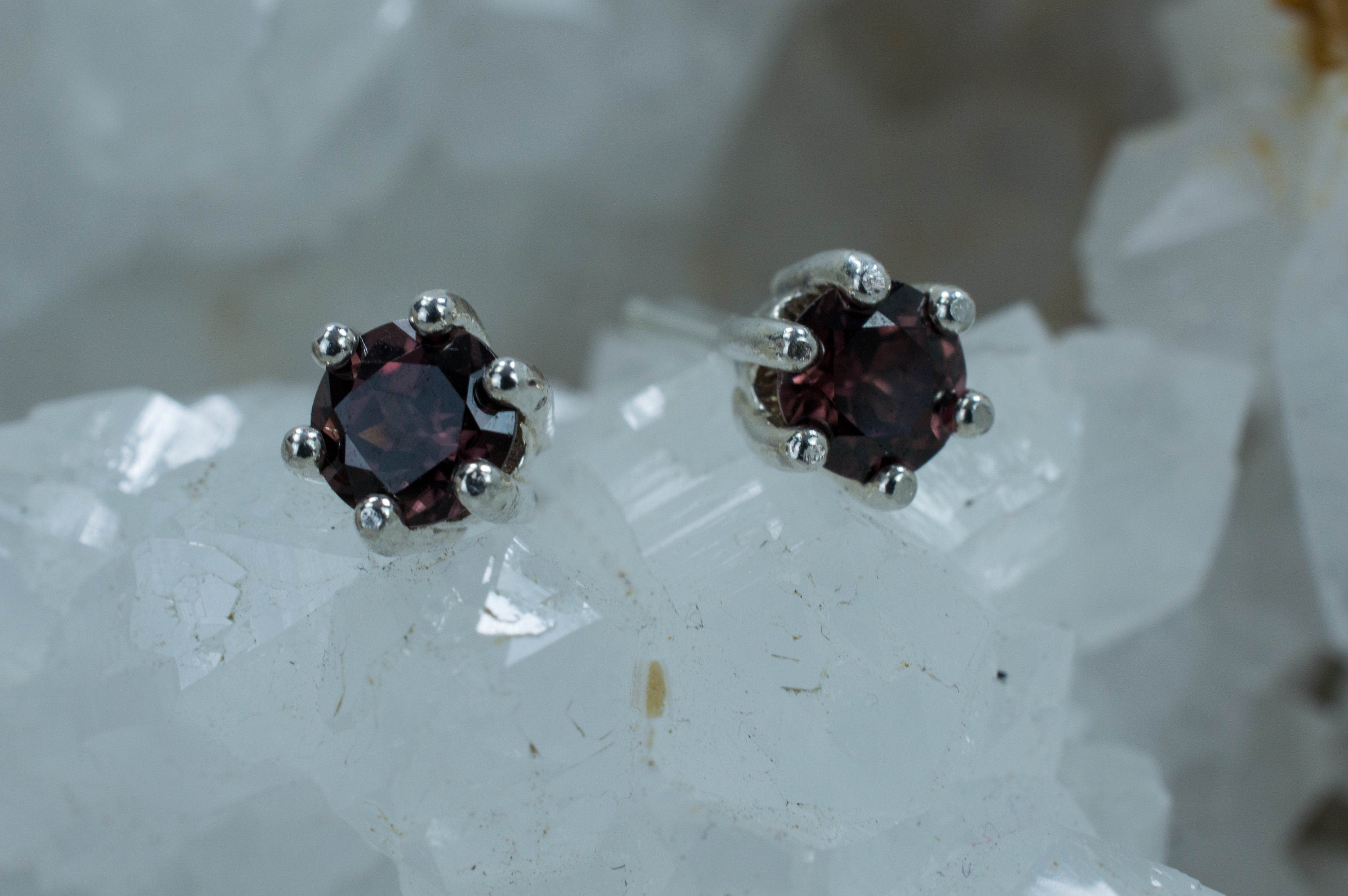 Zircon Earrings; Natural Untreated Tanzanian Red Zircon - Mark Oliver Gems