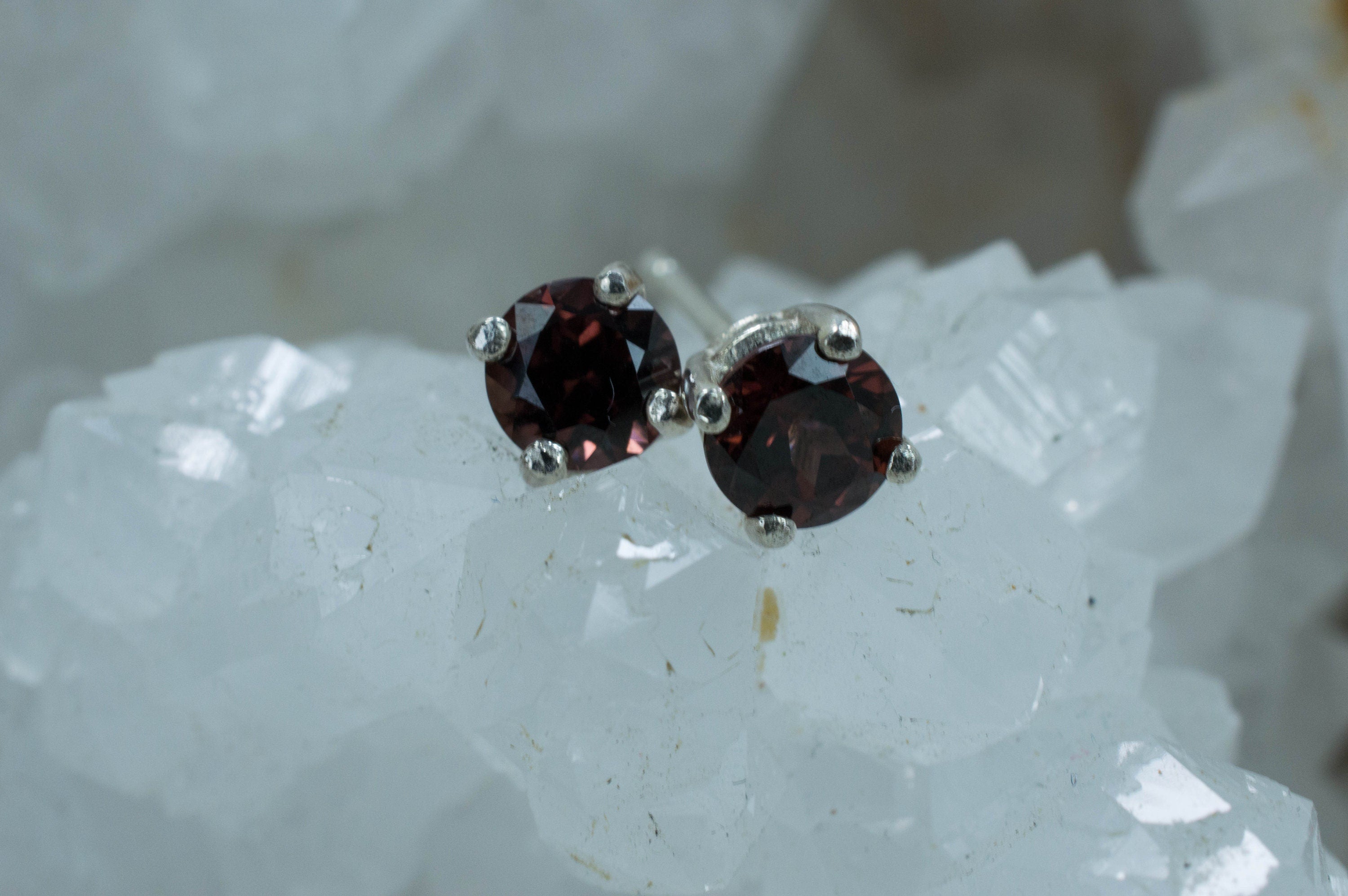 Zircon Earrings; Natural Untreated Tanzania Red Zircon - Mark Oliver Gems