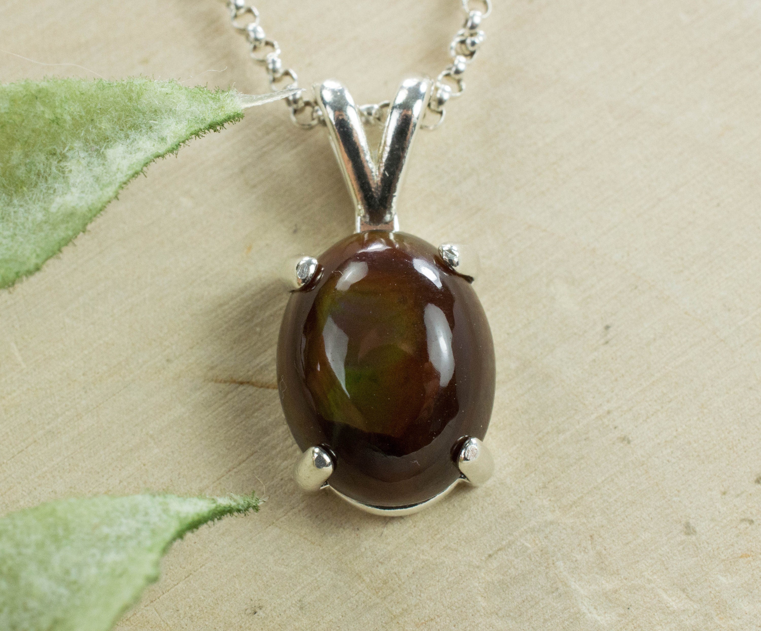 Fire Agate Pendant; Natural Untreated USA Fire Agate - Mark Oliver Gems