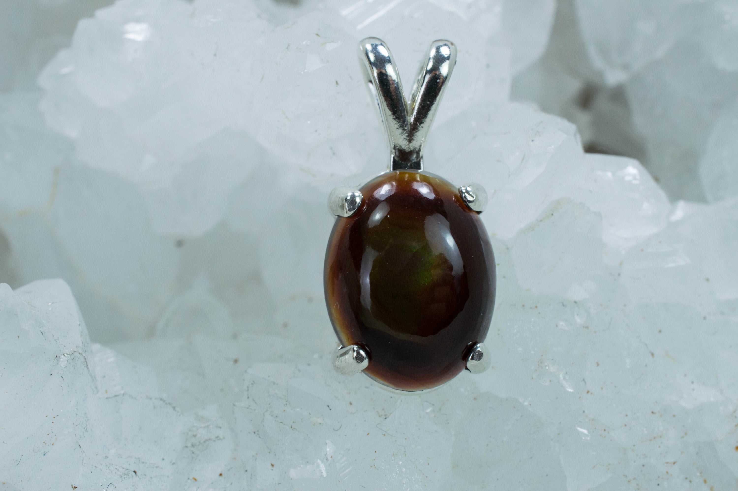 Fire Agate Pendant; Natural Untreated USA Fire Agate - Mark Oliver Gems