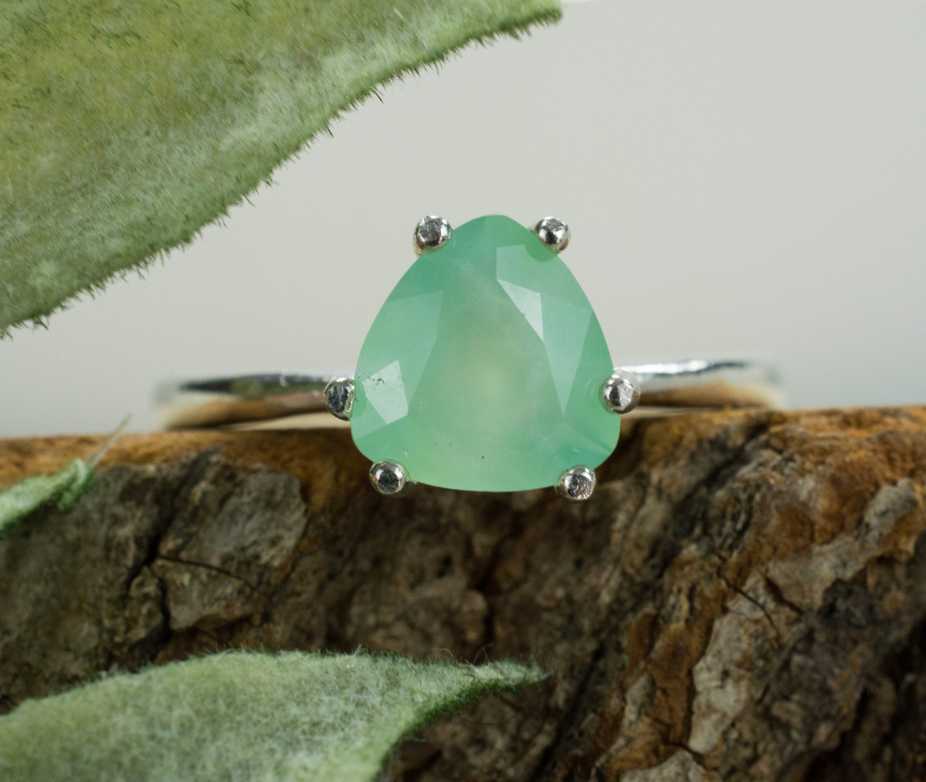 Chrysoprase Ring, Natural Untreated Australian Chrysoprase - Mark Oliver Gems