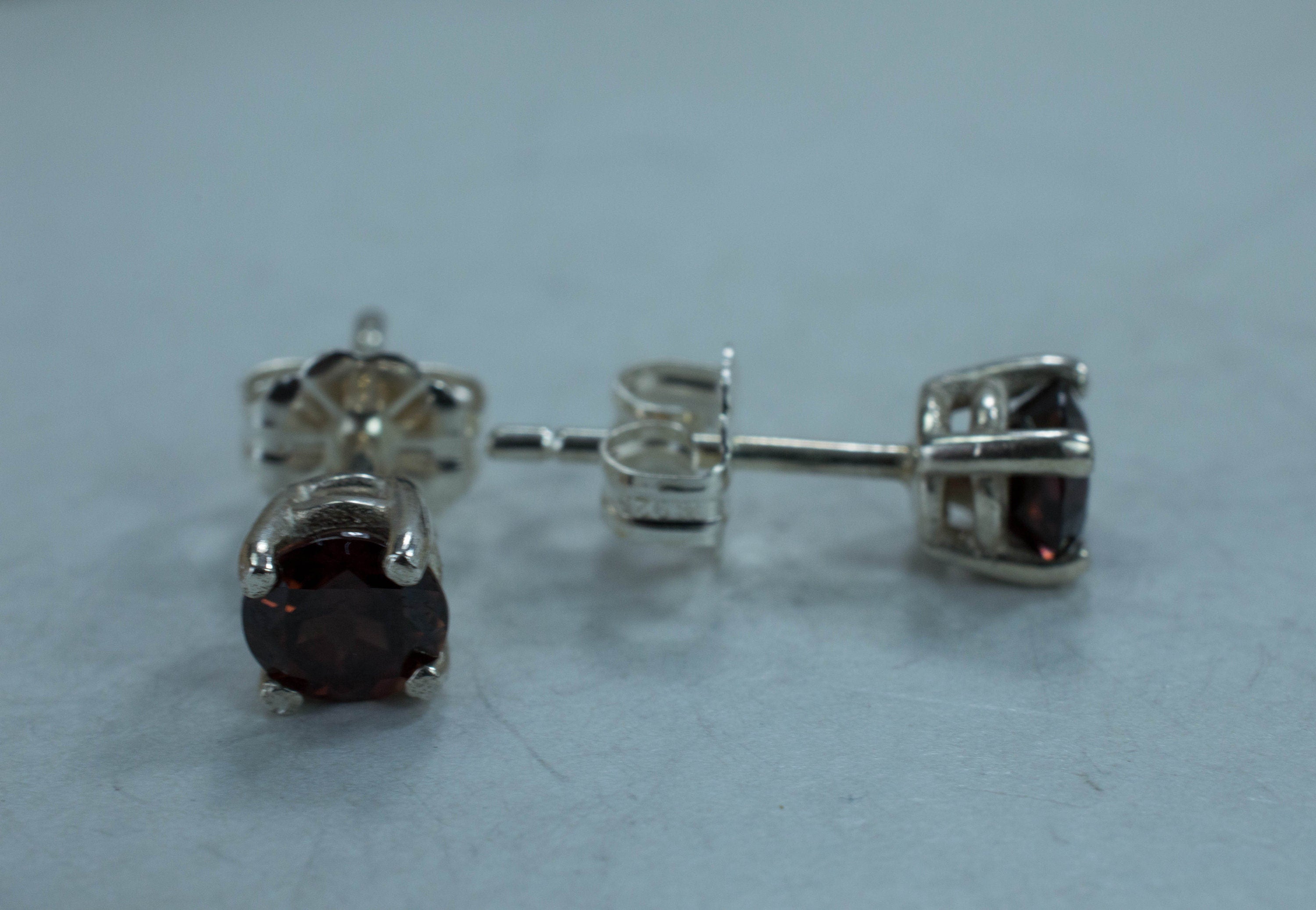 Zircon Earrings; Natural Untreated Tanzania Red Zircon - Mark Oliver Gems