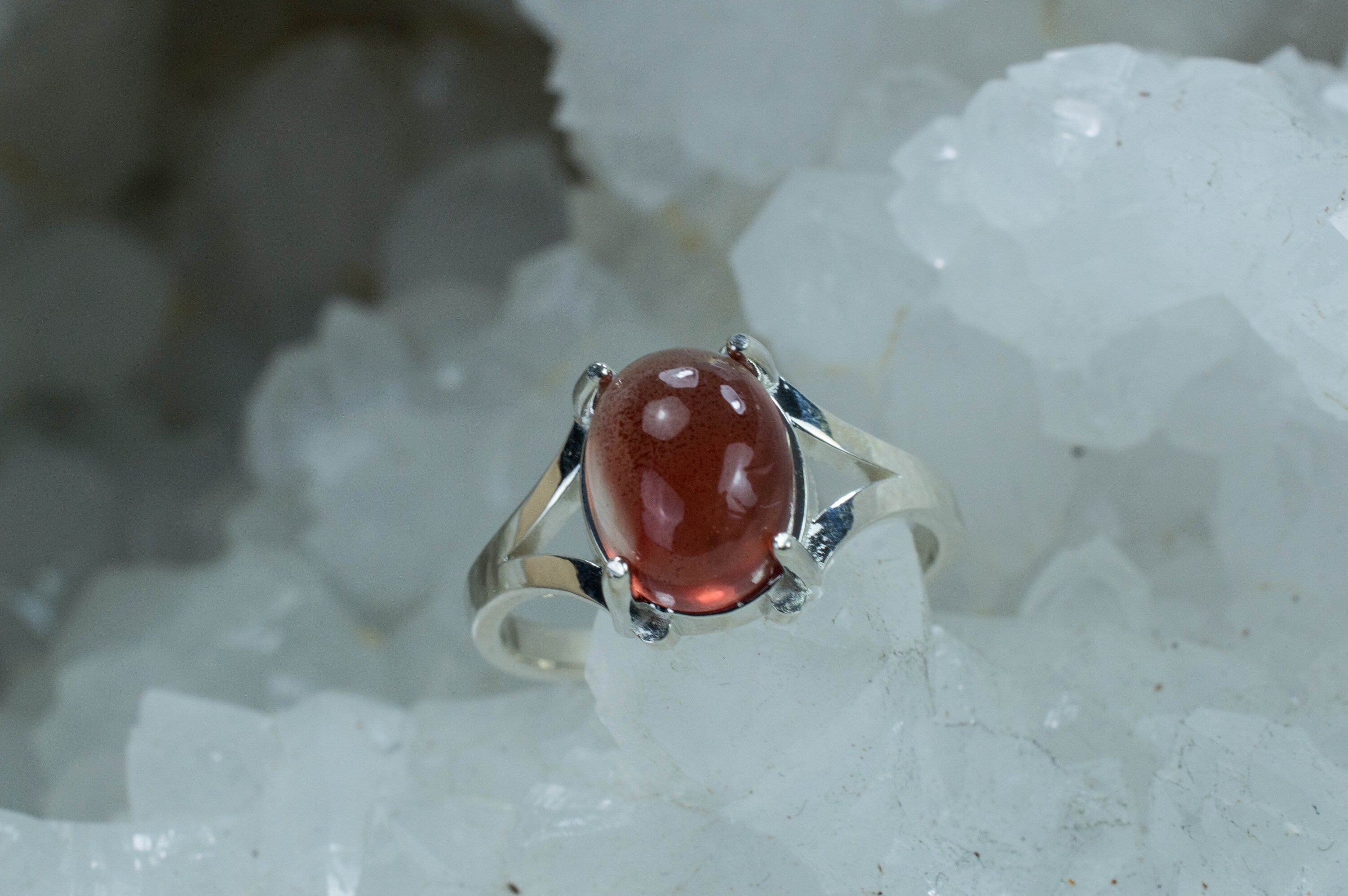 Red Oregon Sunstone Ring; Genuine Untreated USA Mined Sunstone - Mark Oliver Gems