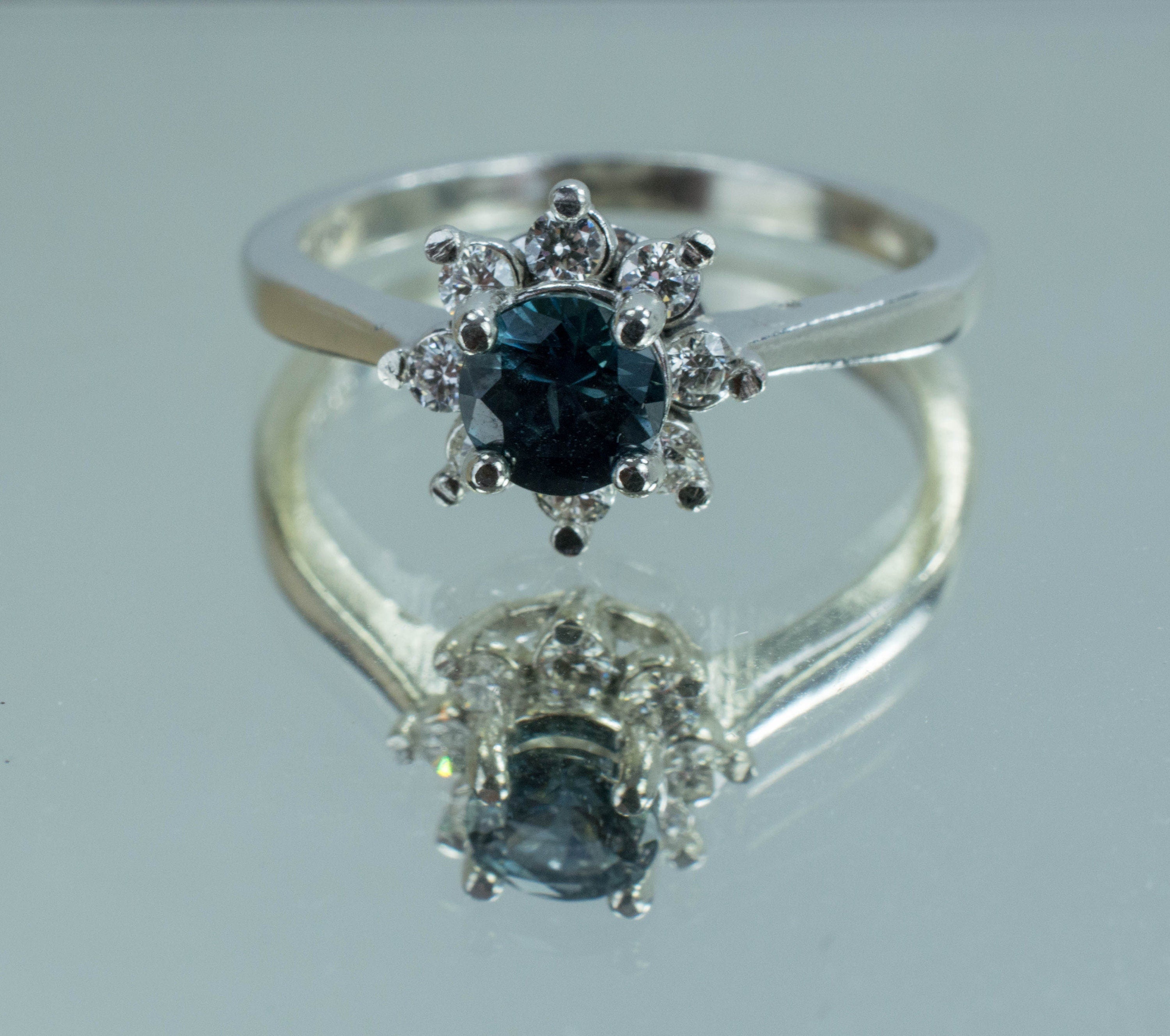 Montana Sapphire and Diamond Ring, Genuine Untreated Sapphire and Diamond - Mark Oliver Gems