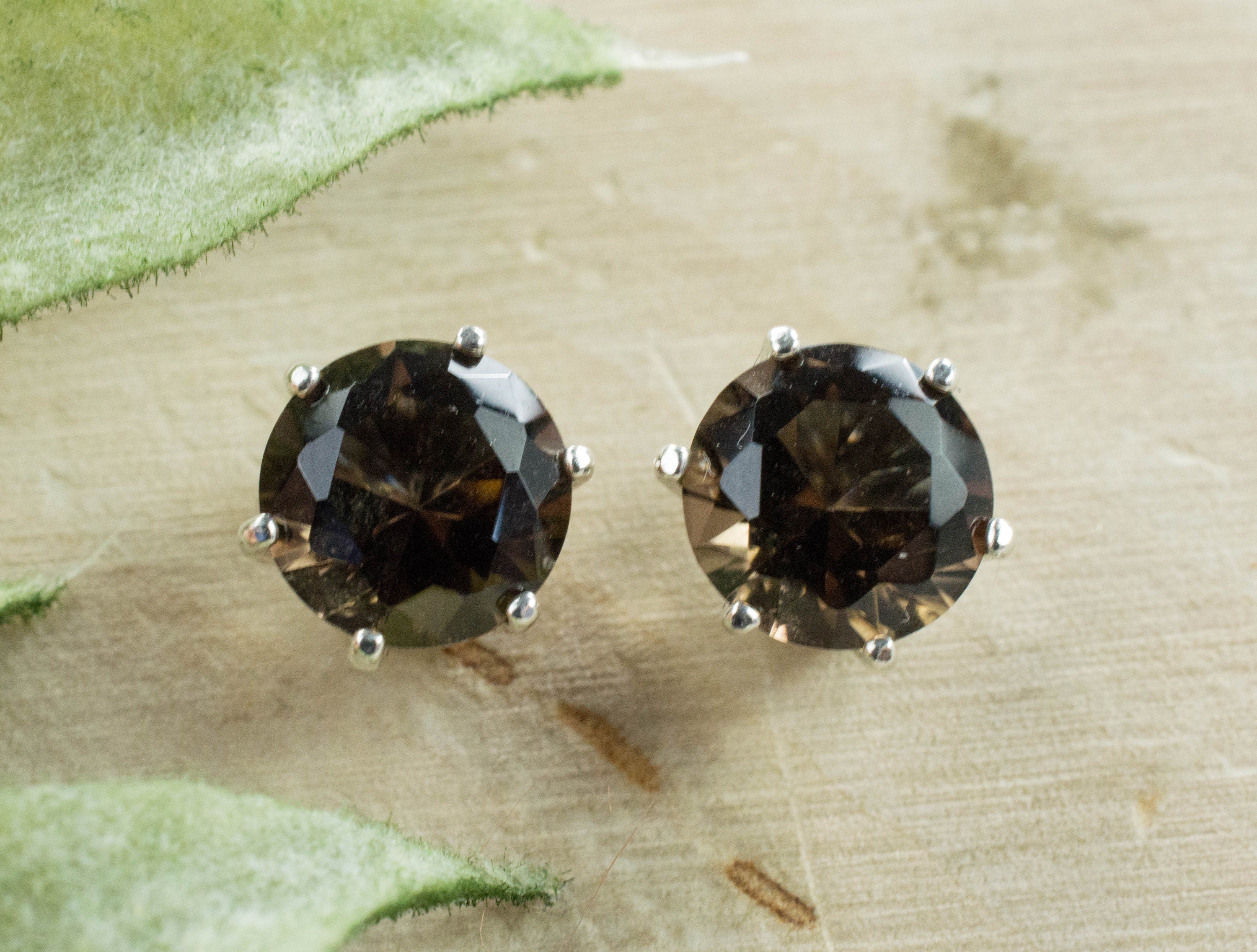 Smoky Quartz Earrings; Natural Untreated USA Smokey Quartz - Mark Oliver Gems