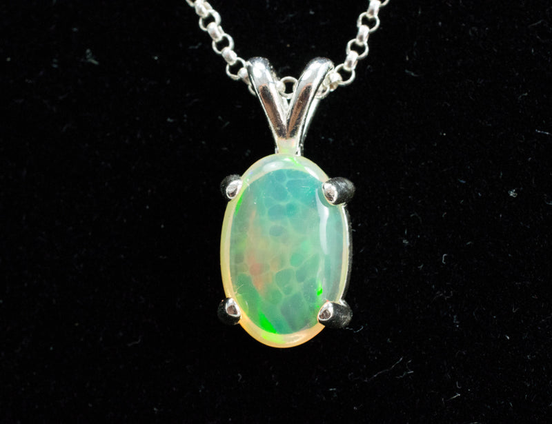Ethiopian Opal Pendant, Genuine Untreated Welo Opal