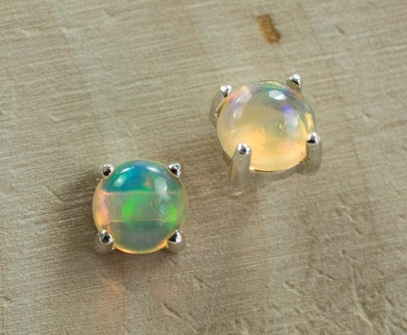 Opal Earrings; Genuine Untreated Ethiopian Opals