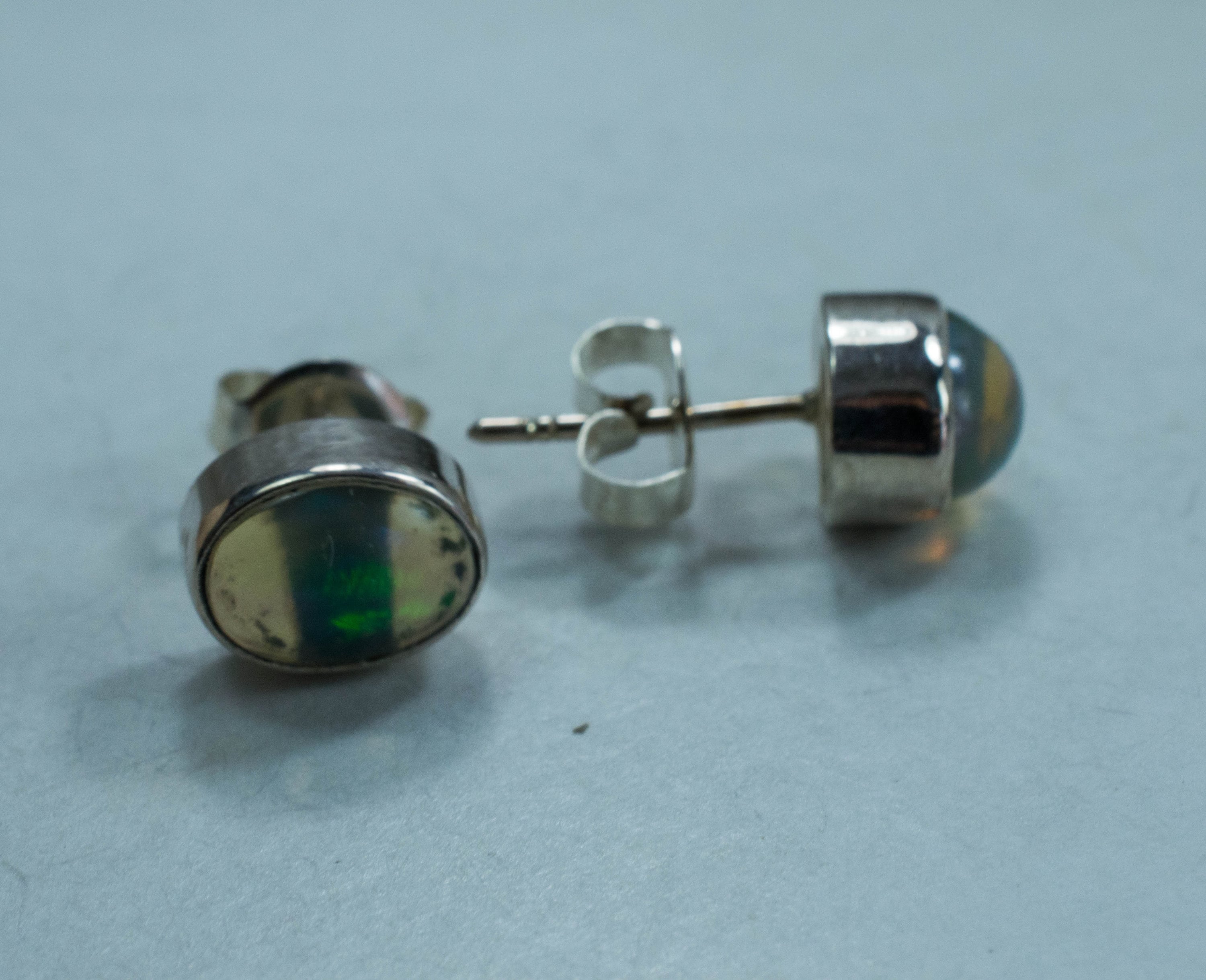 Opal Earrings; Genuine Untreated Ethiopian Opal - Mark Oliver Gems