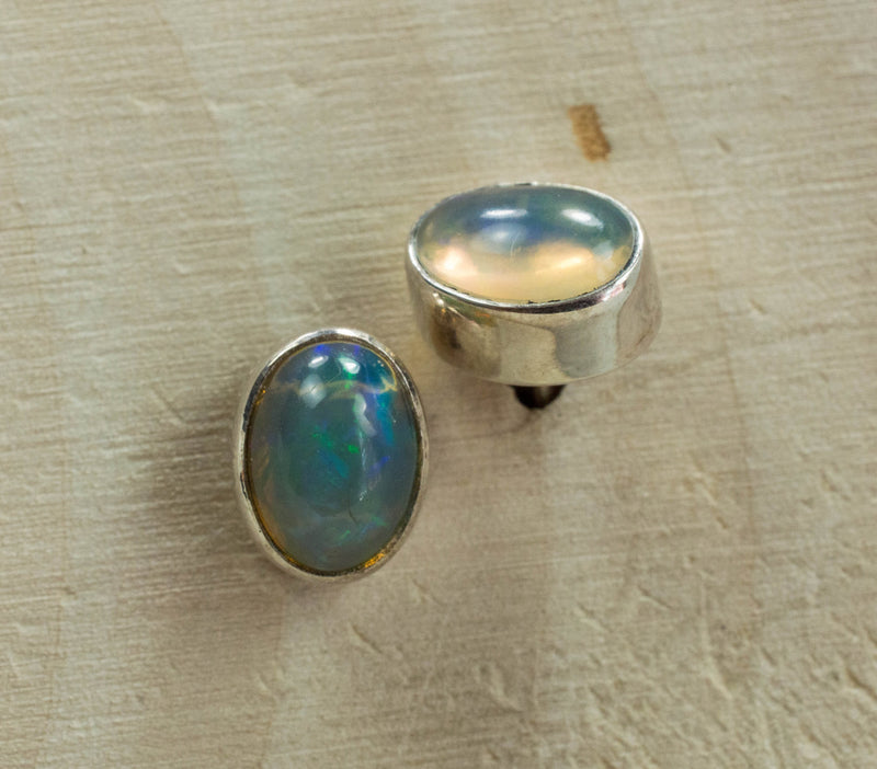 Opal Earrings; Genuine Untreated Ethiopian Opal