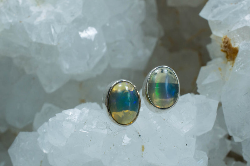 Opal Earrings; Genuine Untreated Ethiopian Opal