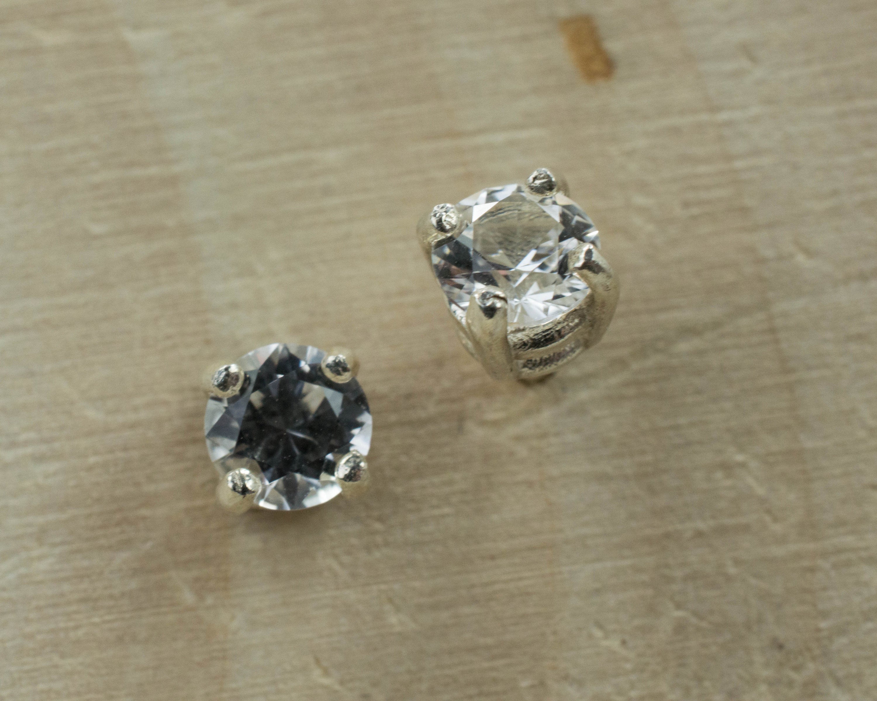 Phenakite Earrings; Genuine Untreated Phenakite Studs - Mark Oliver Gems