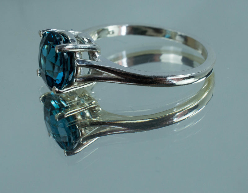 London Blue Topaz Ring, Genuine Brazil Topaz