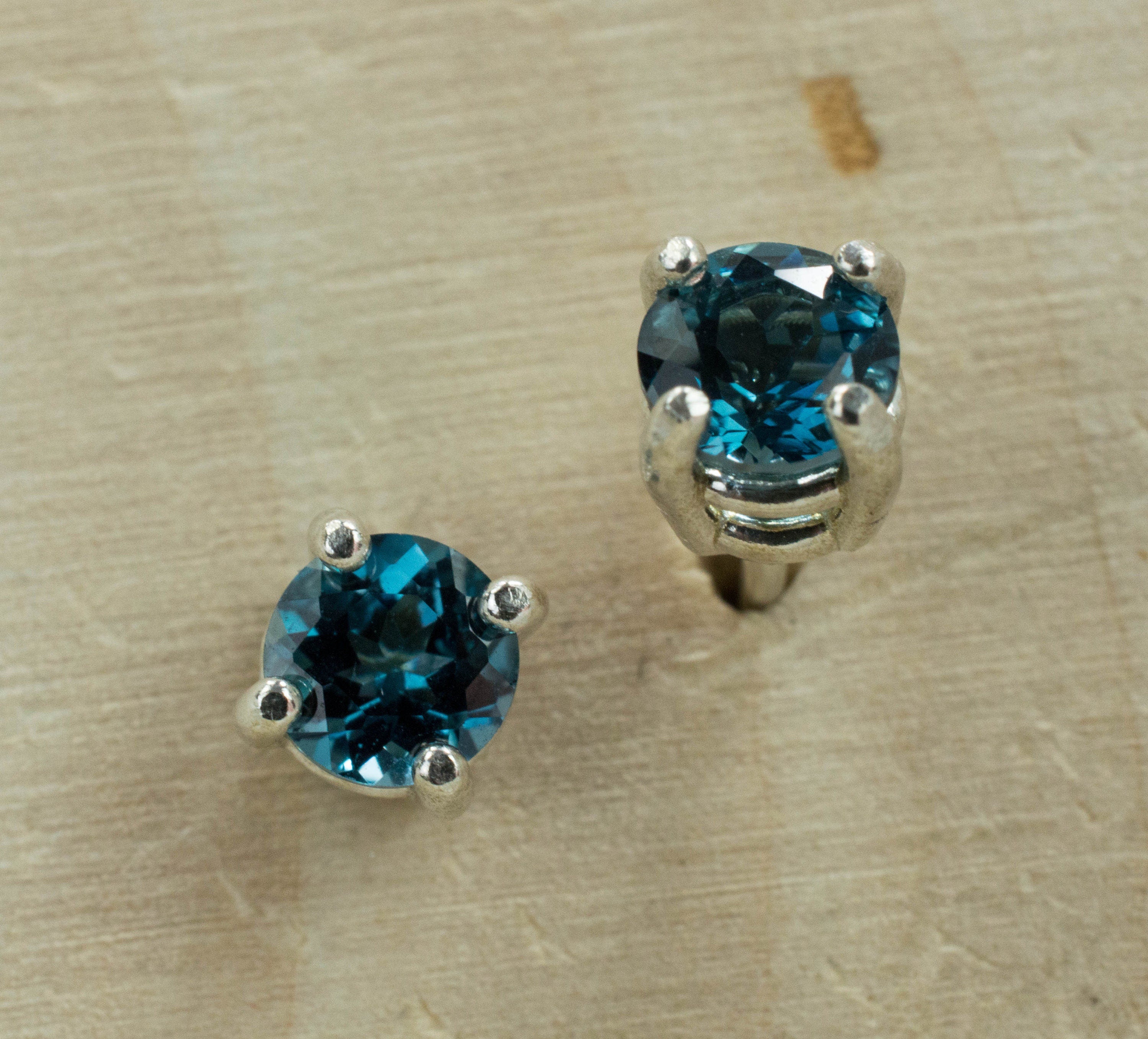 London Blue Topaz Earrings; Genuine Brazilian Topaz; 1.070cts - Mark Oliver Gems