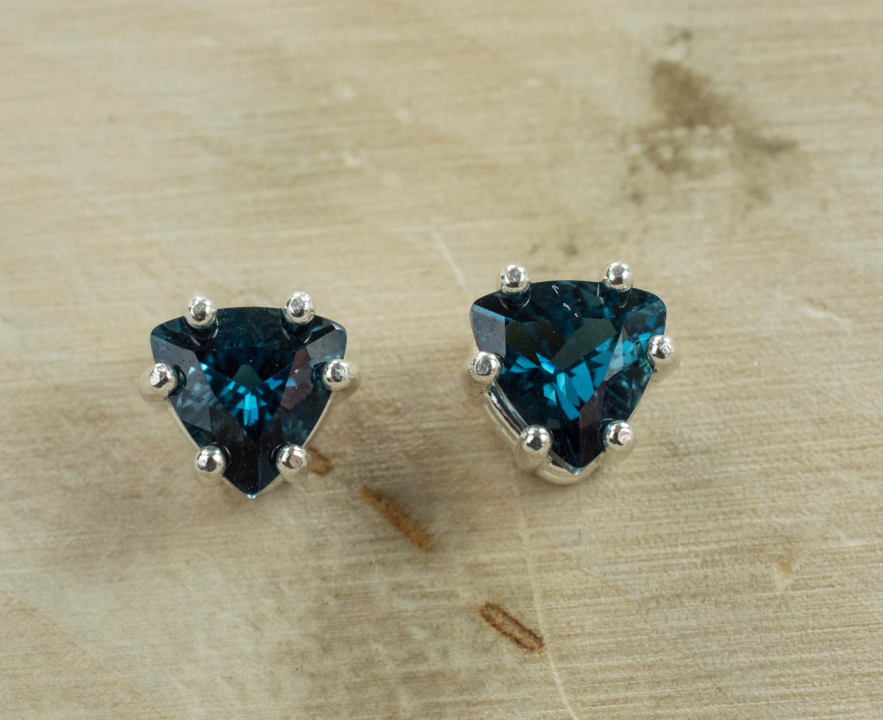 London Blue Topaz Earrings; Genuine Brazilian Topaz; 1.560cts - Mark Oliver Gems