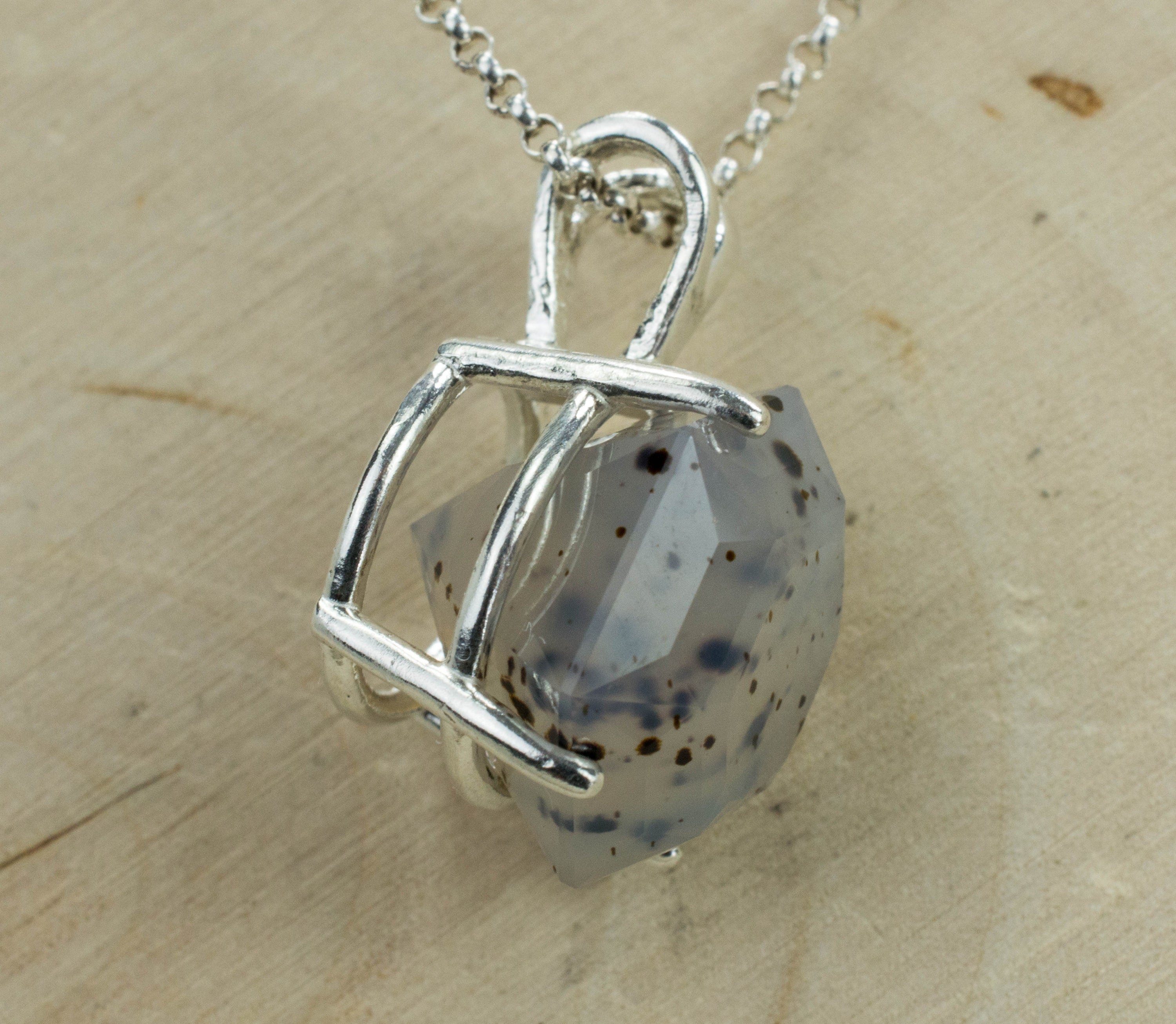 Montana Moss Agate Pendant, Natural Untreated Montana Agate - Mark Oliver Gems