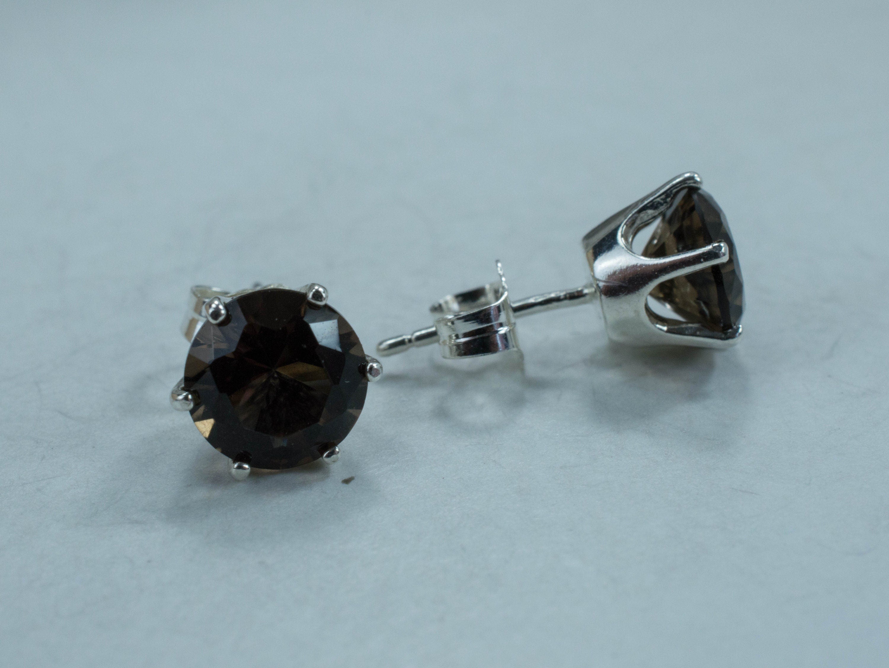 Smoky Quartz Earrings; Natural Untreated USA Smokey Quartz - Mark Oliver Gems