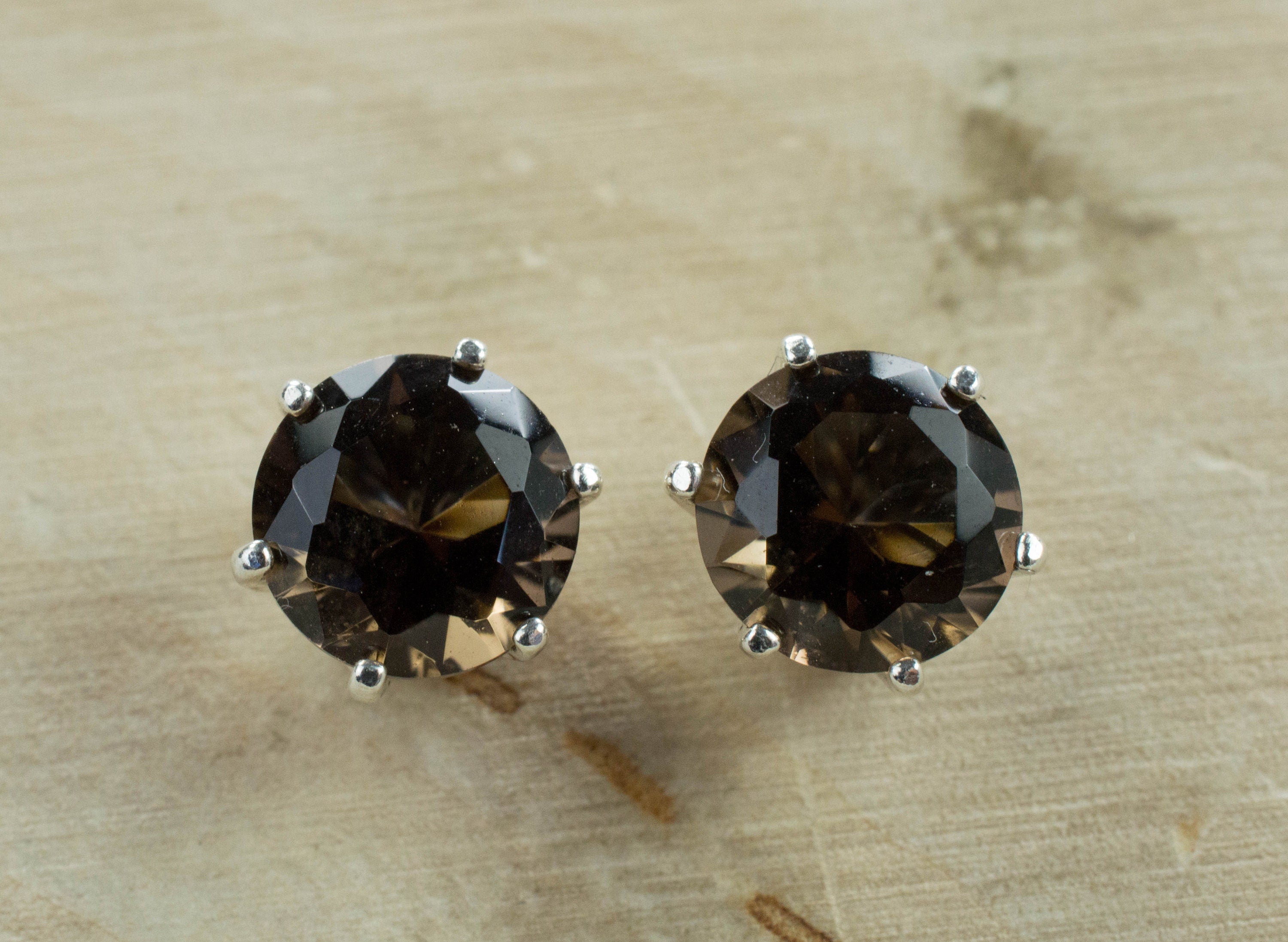 Smoky Quartz Earrings; Natural Untreated USA Smokey Quartz - Mark Oliver Gems