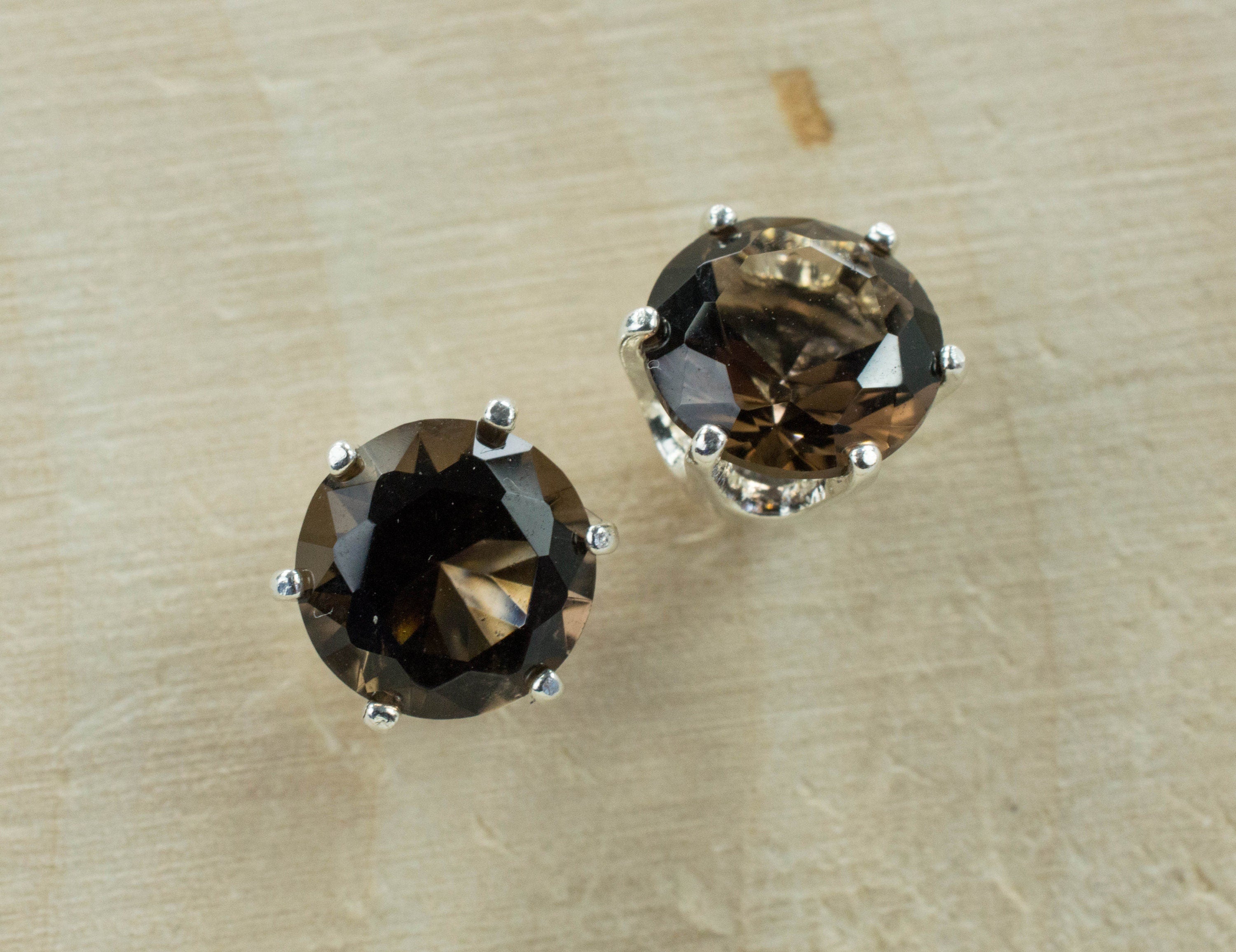 Smoky Quartz Earrings; Natural Untreated USA Smokey Quartz - Mark Oliver Gems