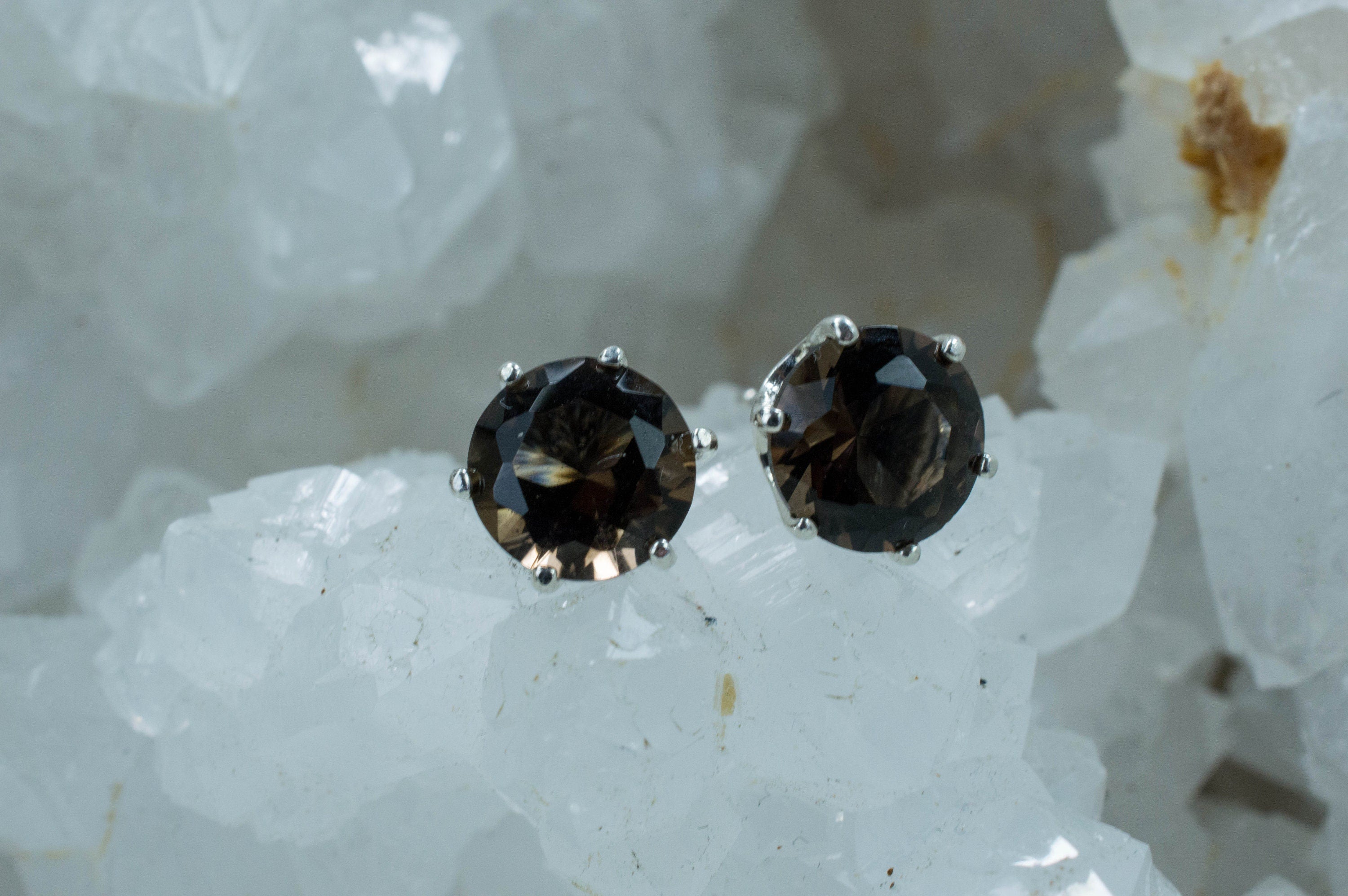 Smoky Quartz Earrings; Natural Untreated USA Smokey Quartz - Mark Oliver Gems