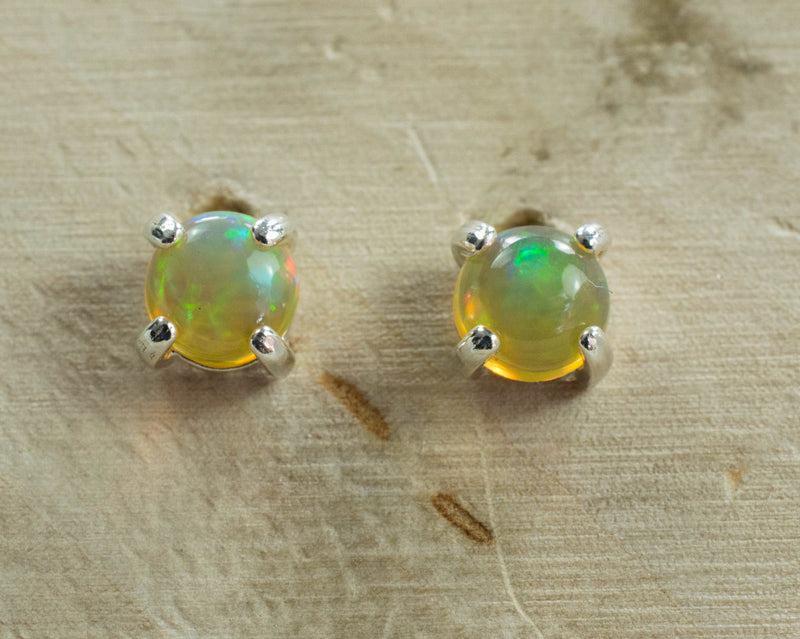 Welo Opal Earrings; Natural Untreated Ethiopian Opals