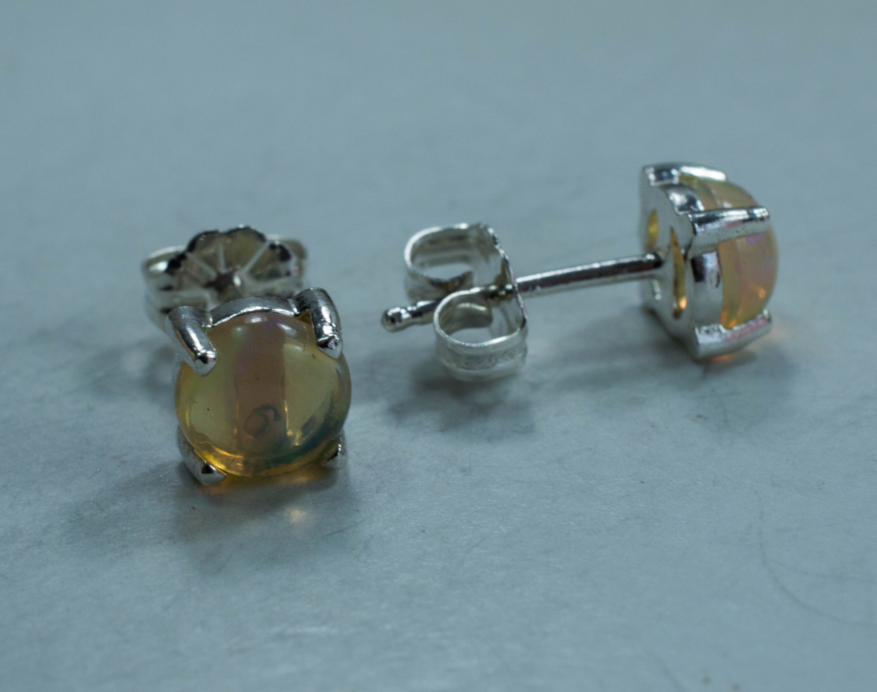 Opal Earrings; Genuine Untreated Ethiopian Opals - Mark Oliver Gems