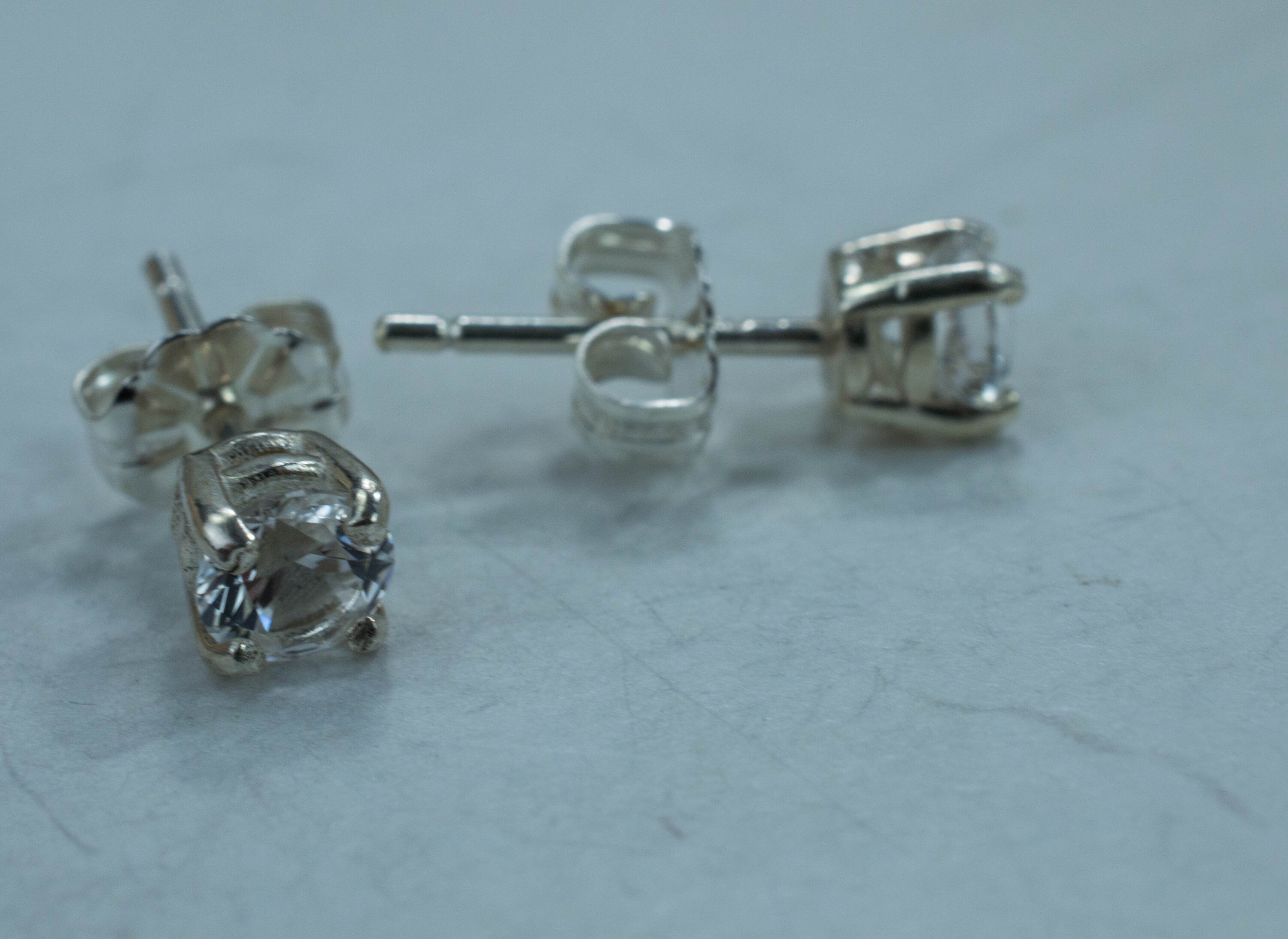 Phenakite Earrings; Genuine Untreated Phenakite Studs - Mark Oliver Gems