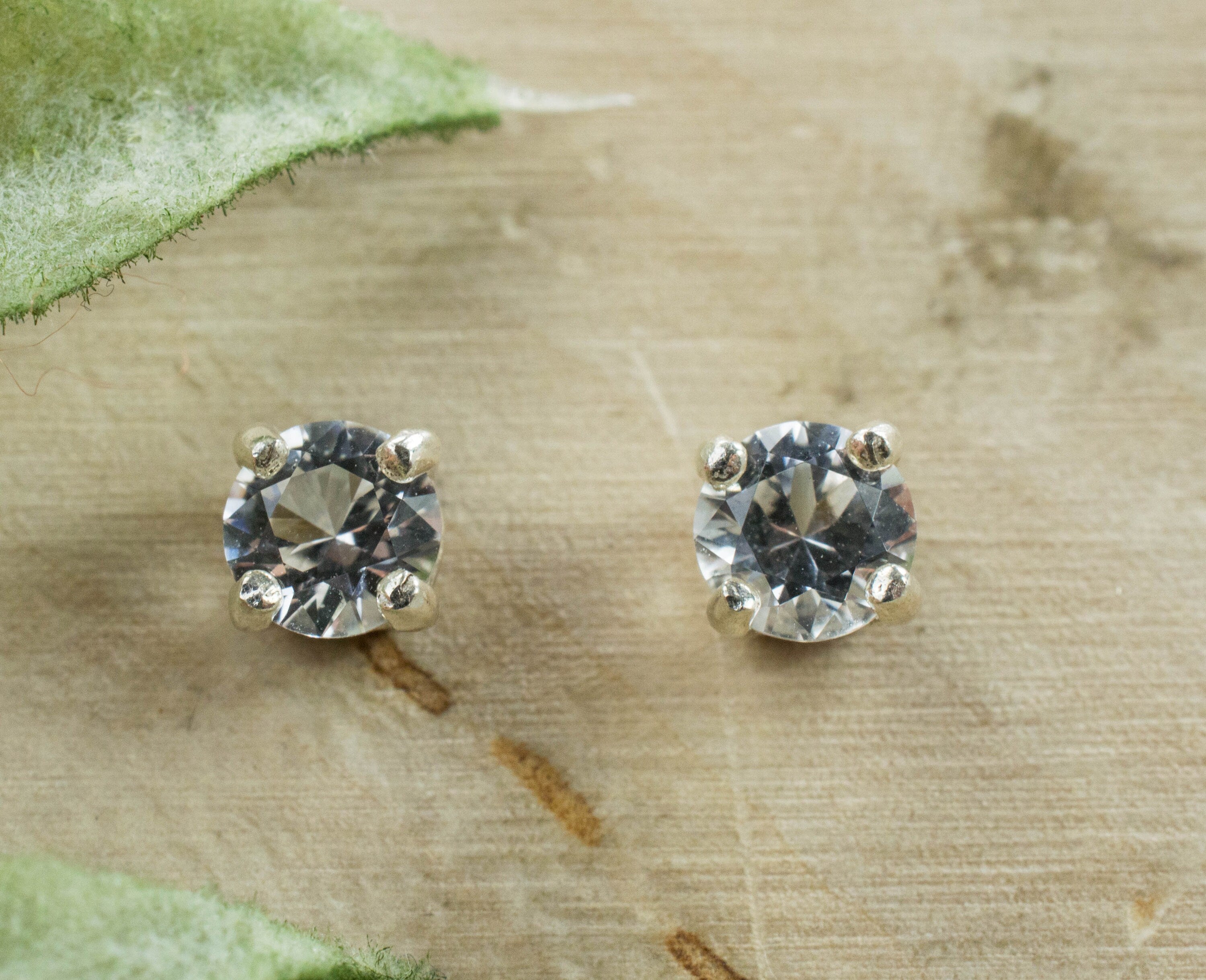 Phenakite Earrings; Genuine Untreated Phenakite Studs - Mark Oliver Gems