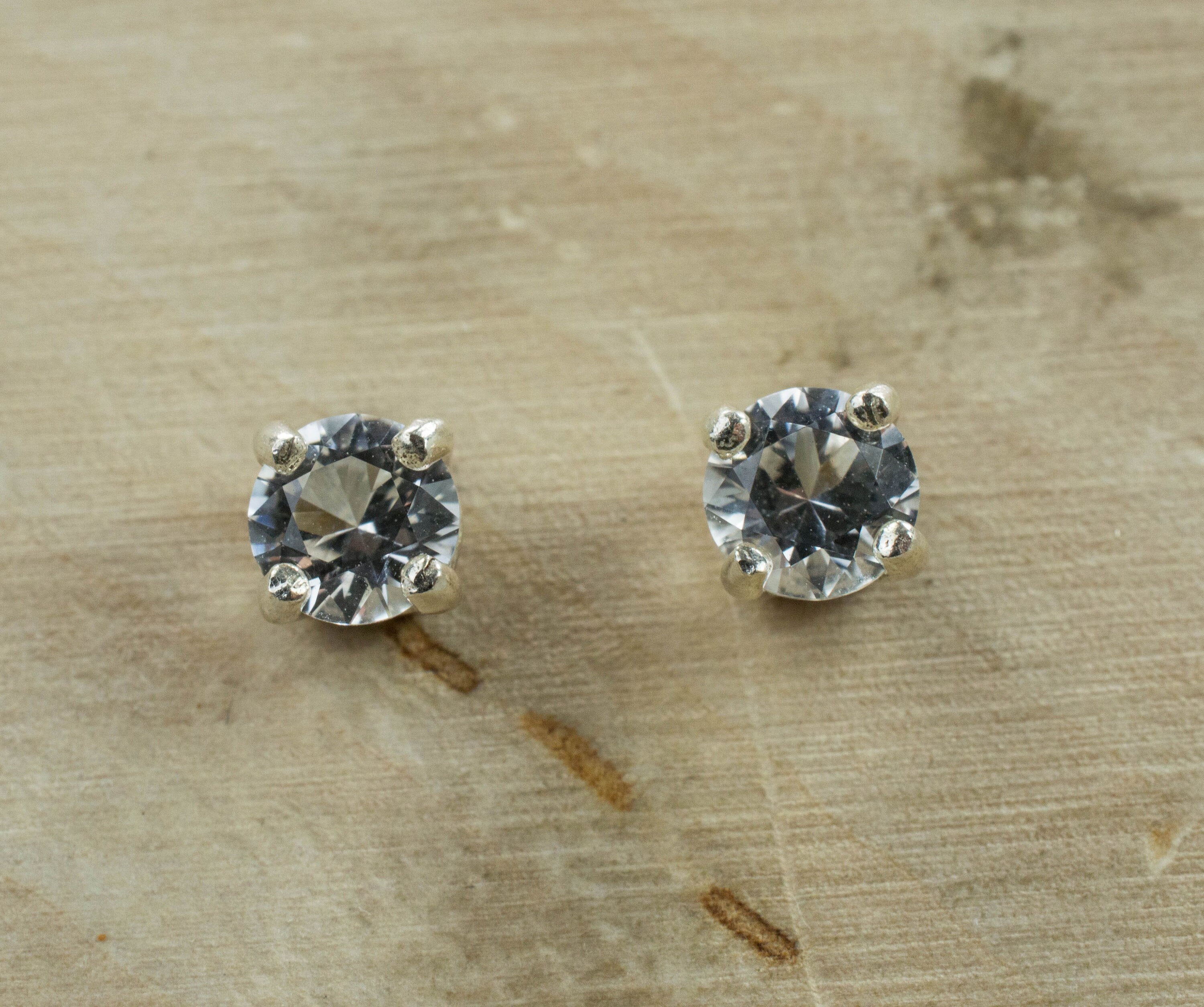 Phenakite Earrings; Genuine Untreated Phenakite Studs - Mark Oliver Gems